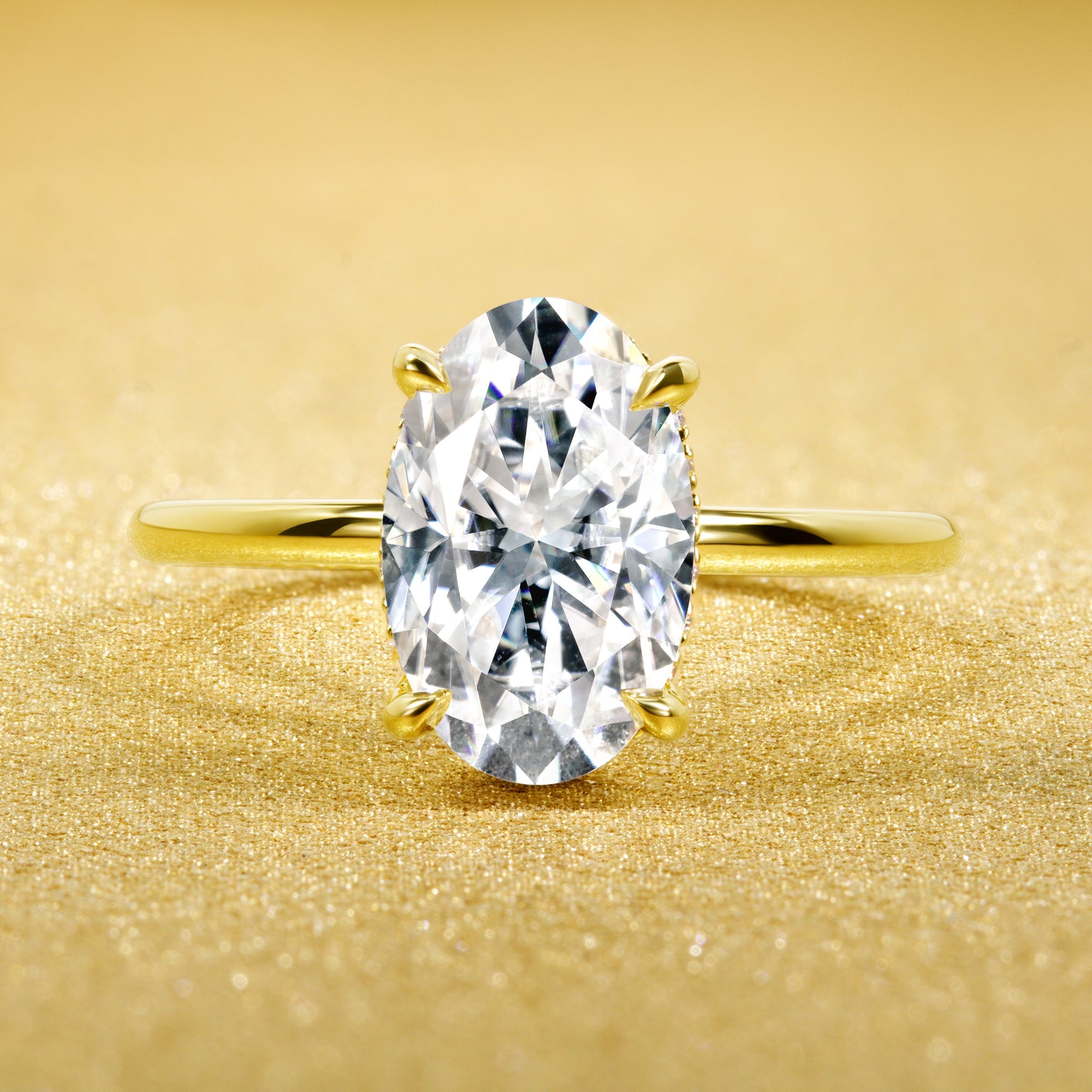 delicate and slim plain gold engagement rings