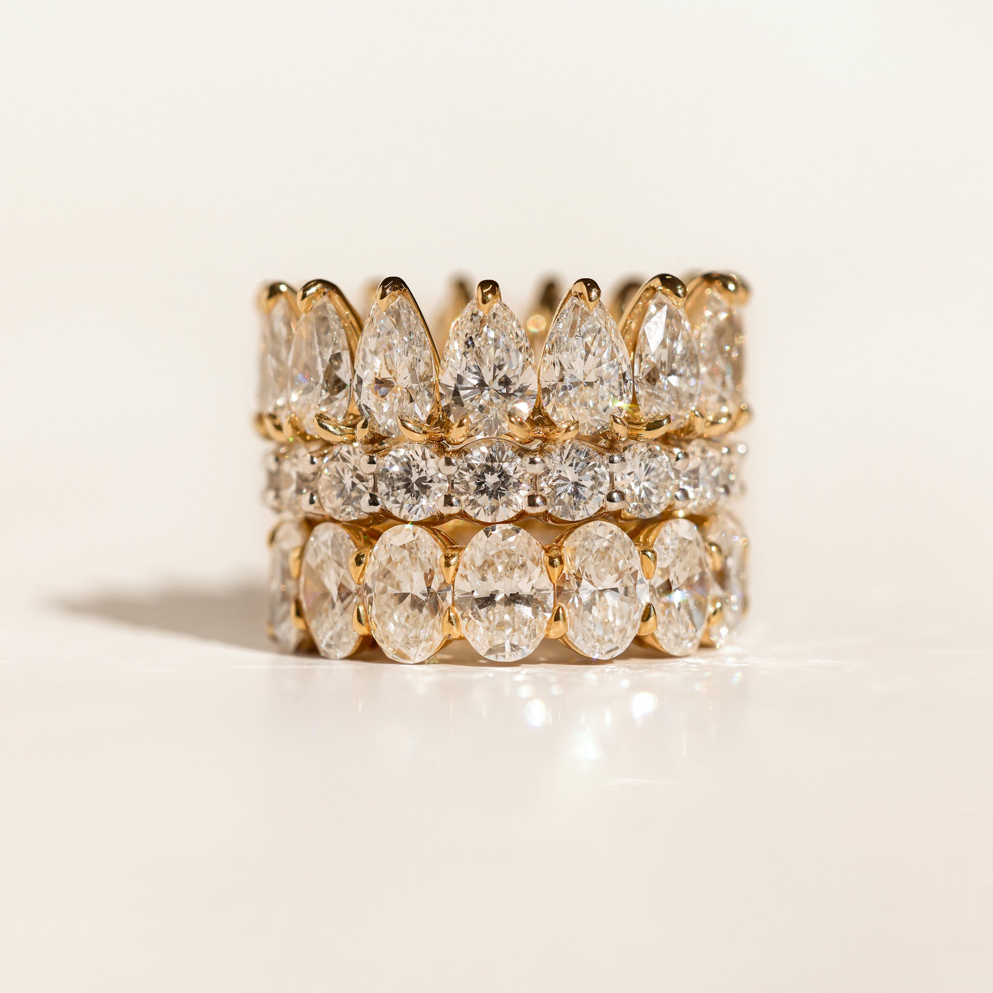 classic and timeless diamond moissanite women's wedding band.