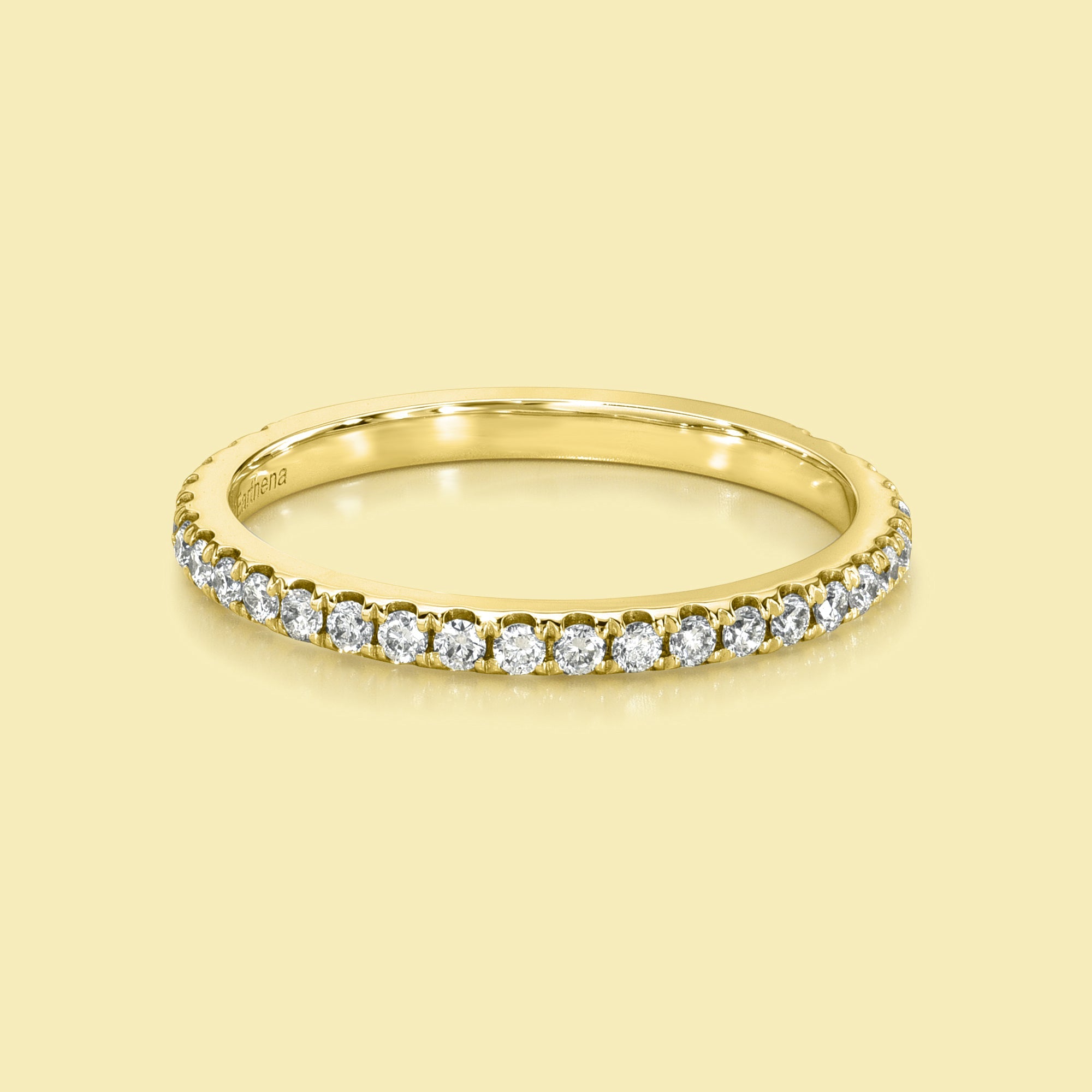 Stackable semi-eternity bands with timeless sparkle, by Earthena Jewelry of Beverly Hills.