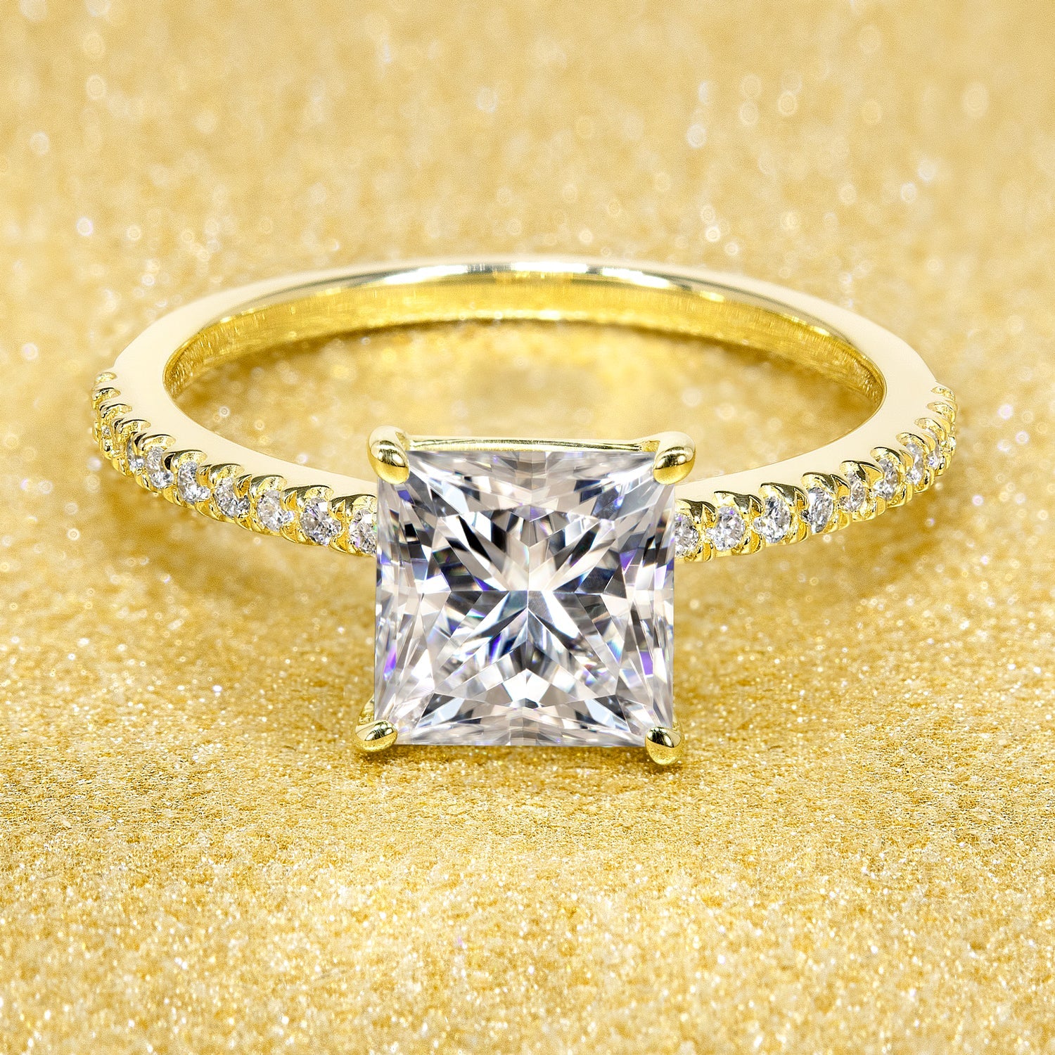 The princess cut is the second most popular diamond shape. Designed for maximum brilliance, this shape is an excellent choice for those who prefer a square shape to a round shape.