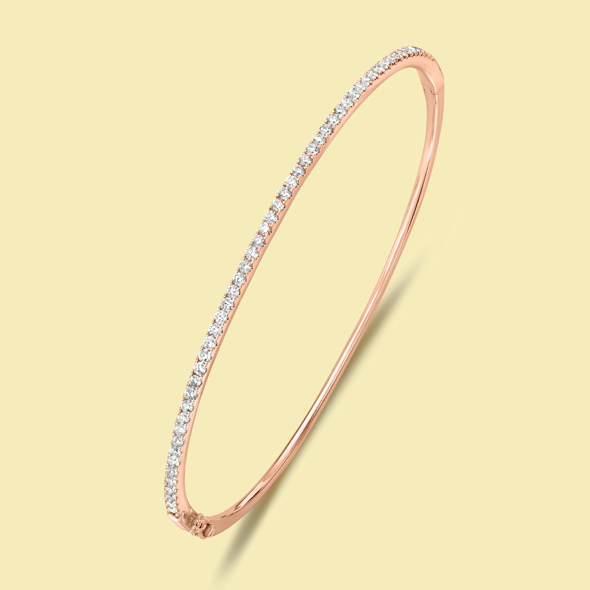 The Ace Slim, Classic Lab-grow diamond or natural diamond Bangle handcrafted in 14K Gold, 18K Gold, or Platinum by Earthena Jewelry