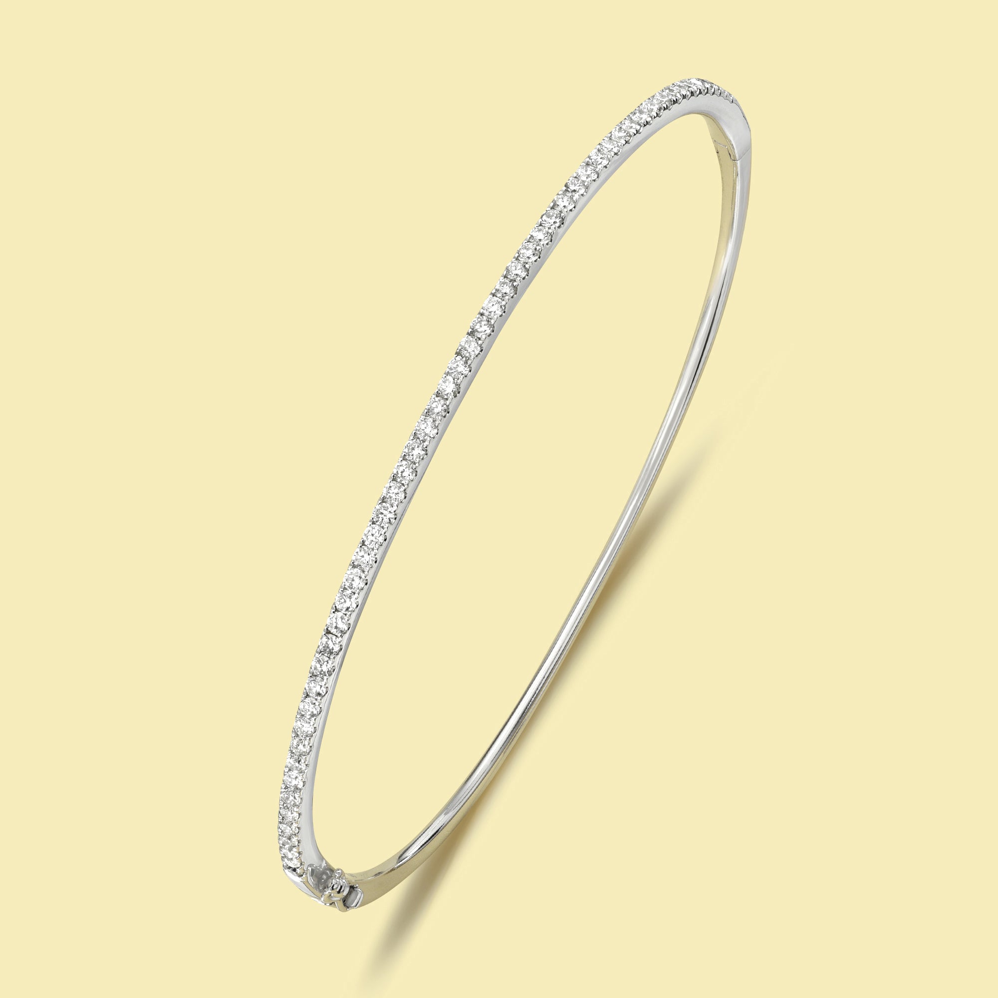 The Ace Slim, Classic Lab-grow diamond or natural diamond Bangle handcrafted in 14K Gold, 18K Gold, or Platinum by Earthena Jewelry