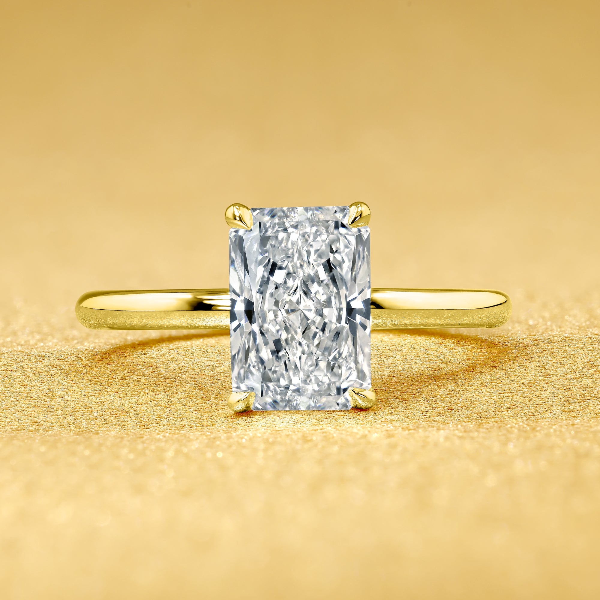 The Adara, 2ct Elongated Radiant-cut Diamond Hidden Halo Ring