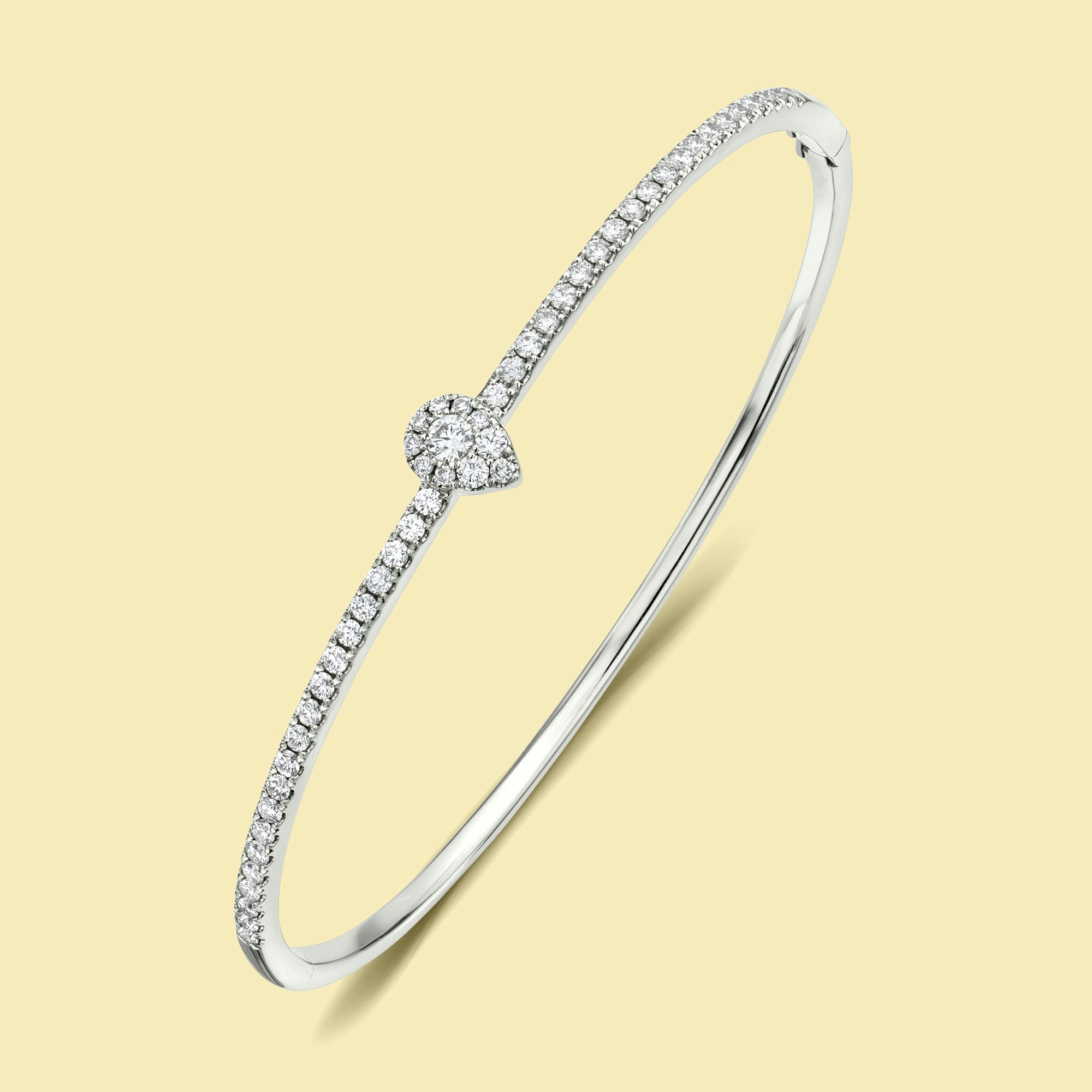 The Alia, Cluster Diamond Pear Shaped Bangle Lab-grown Diamond or Natural Diamond Band handcrafted in 14K Gold, 18K Gold or Platinum by Earthena Jewelry