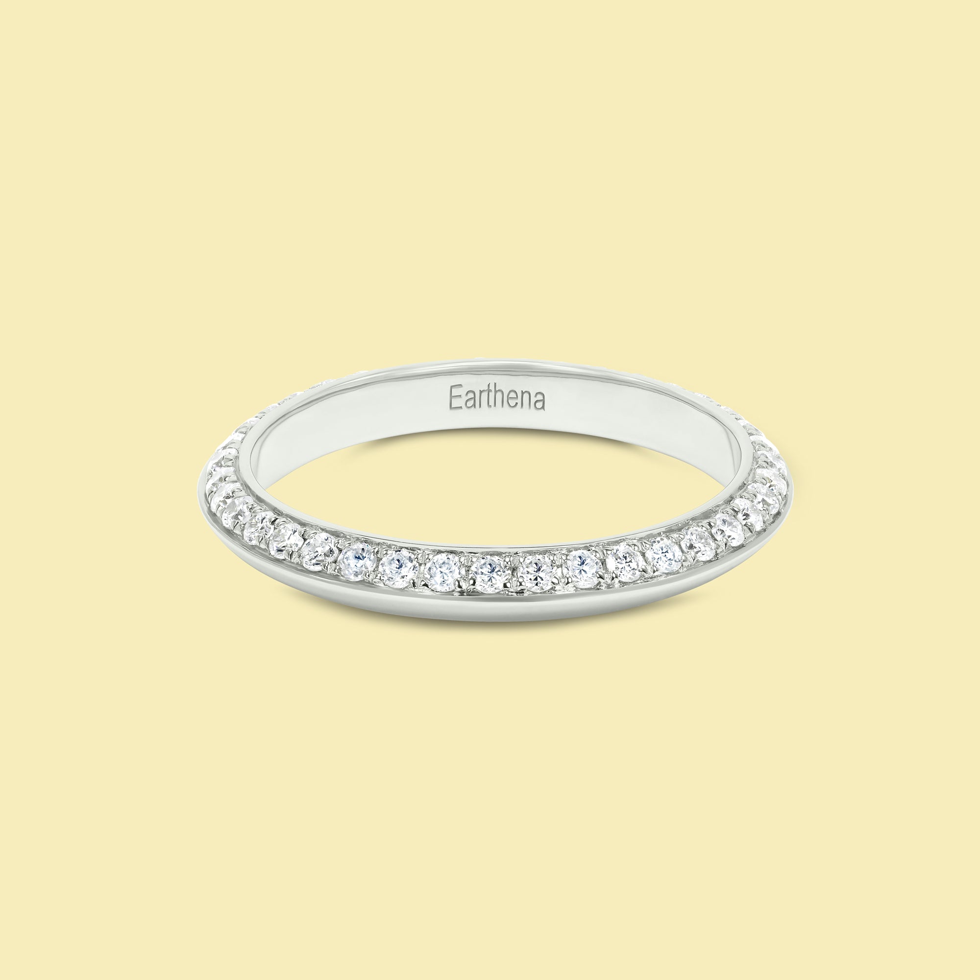 Axis Duo Pavé Knife-Edge Eternity Band in Gold or Platinum by Earthena Jewelry of Beverly Hills.