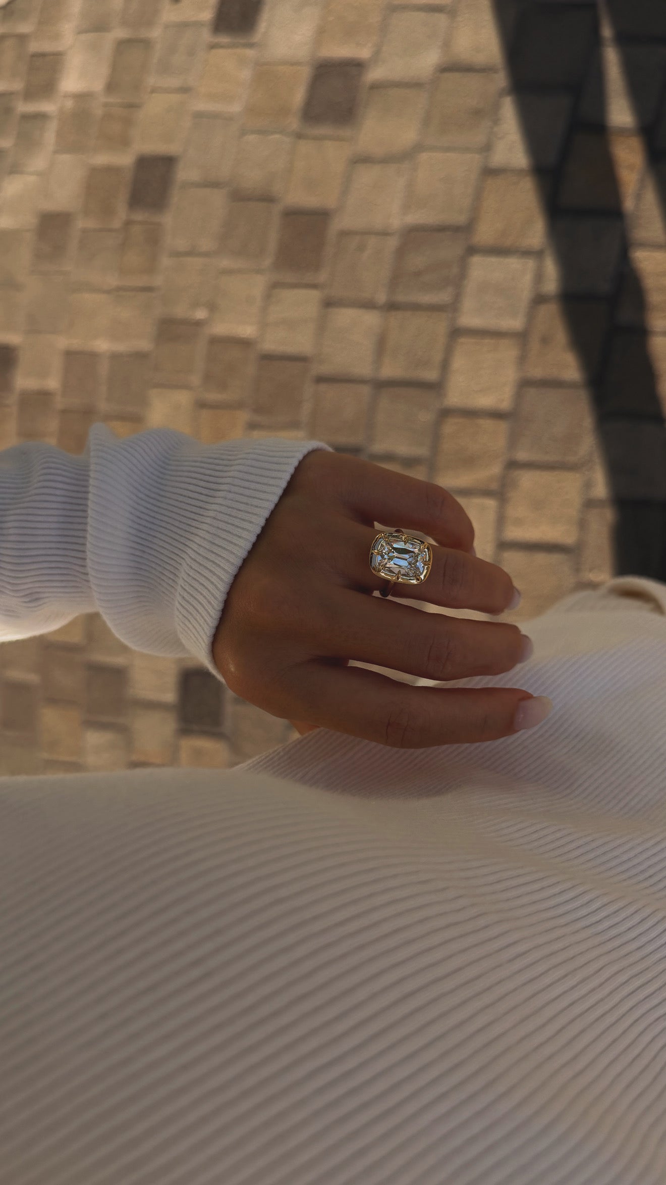 The Elizabeth, 4.95ct Old-mine Cut Elongated Cushion Lab-grown Diamond Ring
