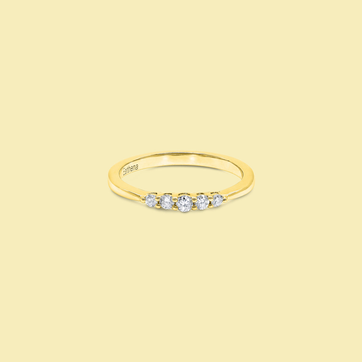 5-Stone Diamond Pinky Ring Stackable Essential | Earthena Jewelry