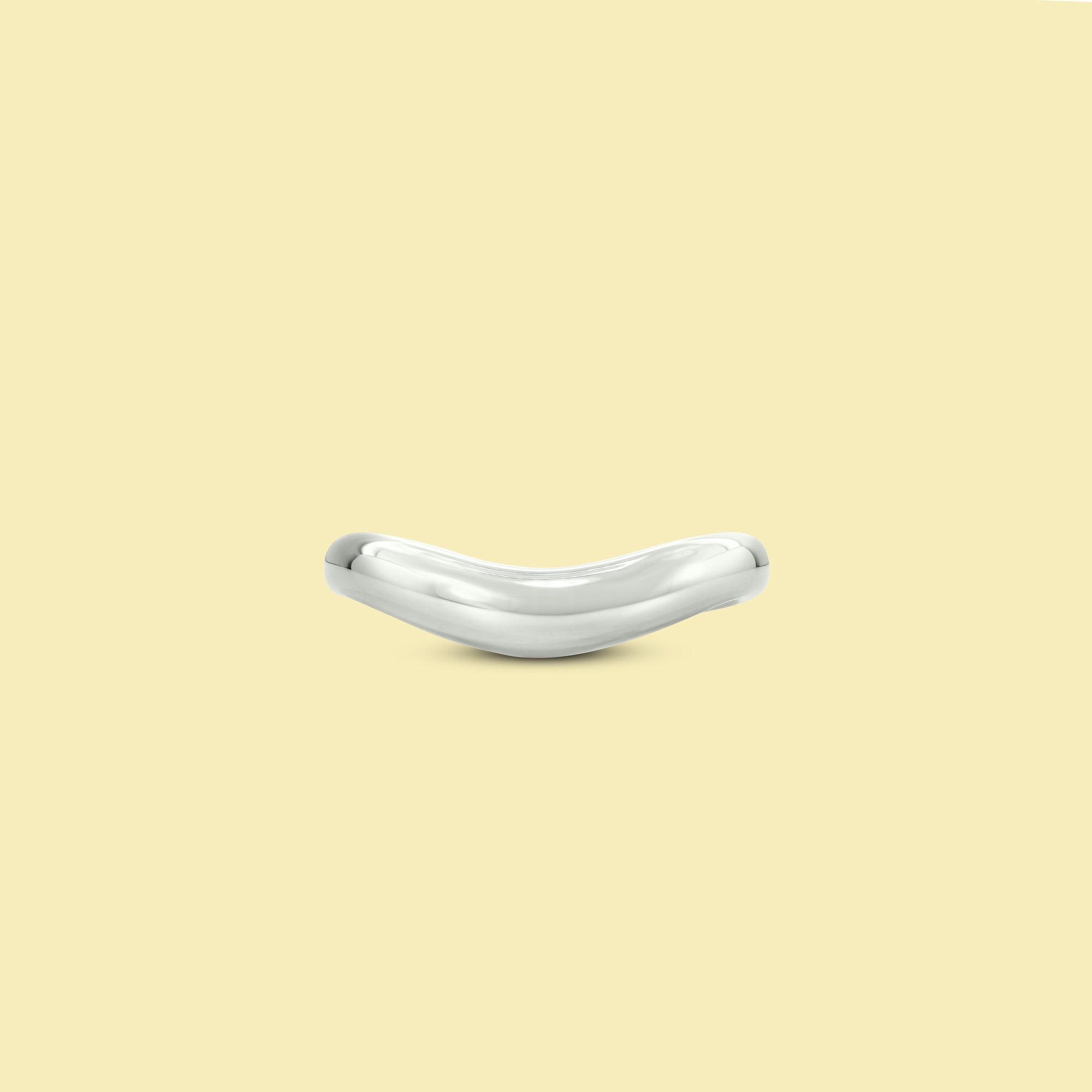 Cloud Curved Gold Pinky Ring Handcrafted in 14K Gold, 18K Gold, or Platinum by Earthena Jewelry of Beverly Hills.