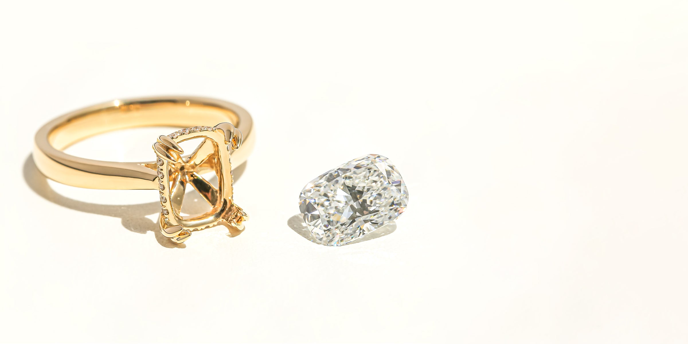 The Eva Luxe Engagement Ring engagement ring upgrade program only by Earthena Jewelry of Beverly Hills.