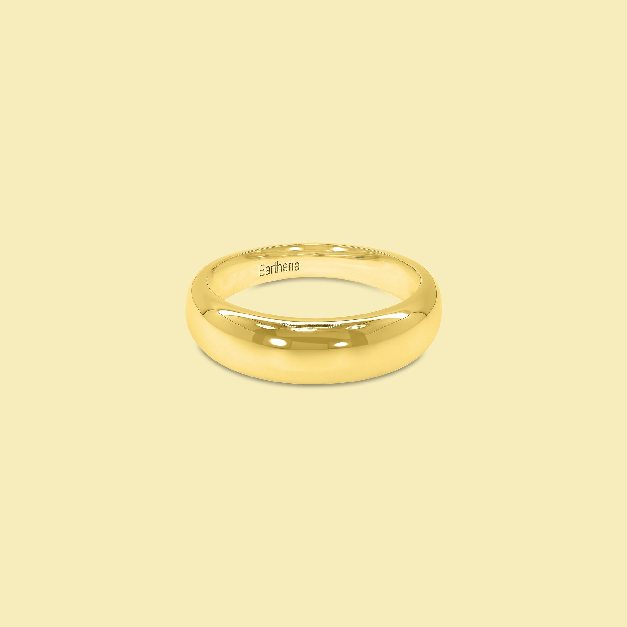 Cora Mini Dome Pinky Ring Handcrafted in 14K Gold, 18K Gold, or Platinum by Earthena Jewelry of Beverly Hills.