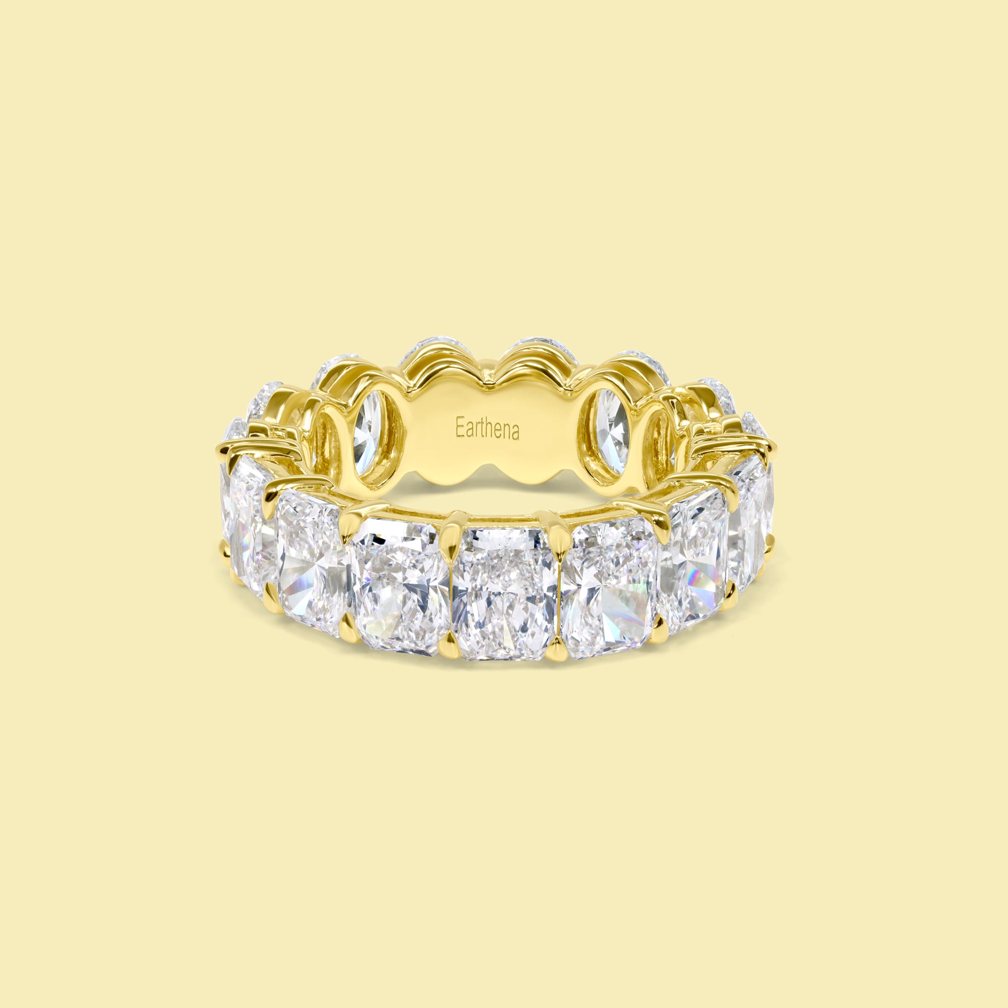 The Duo, Oval and Radiant Diamond Eternity Band in 14K gold, 18K gold, or Platinum by Earthena Jewelry of Beverly Hill, handcrafted in Los Angeles, California.