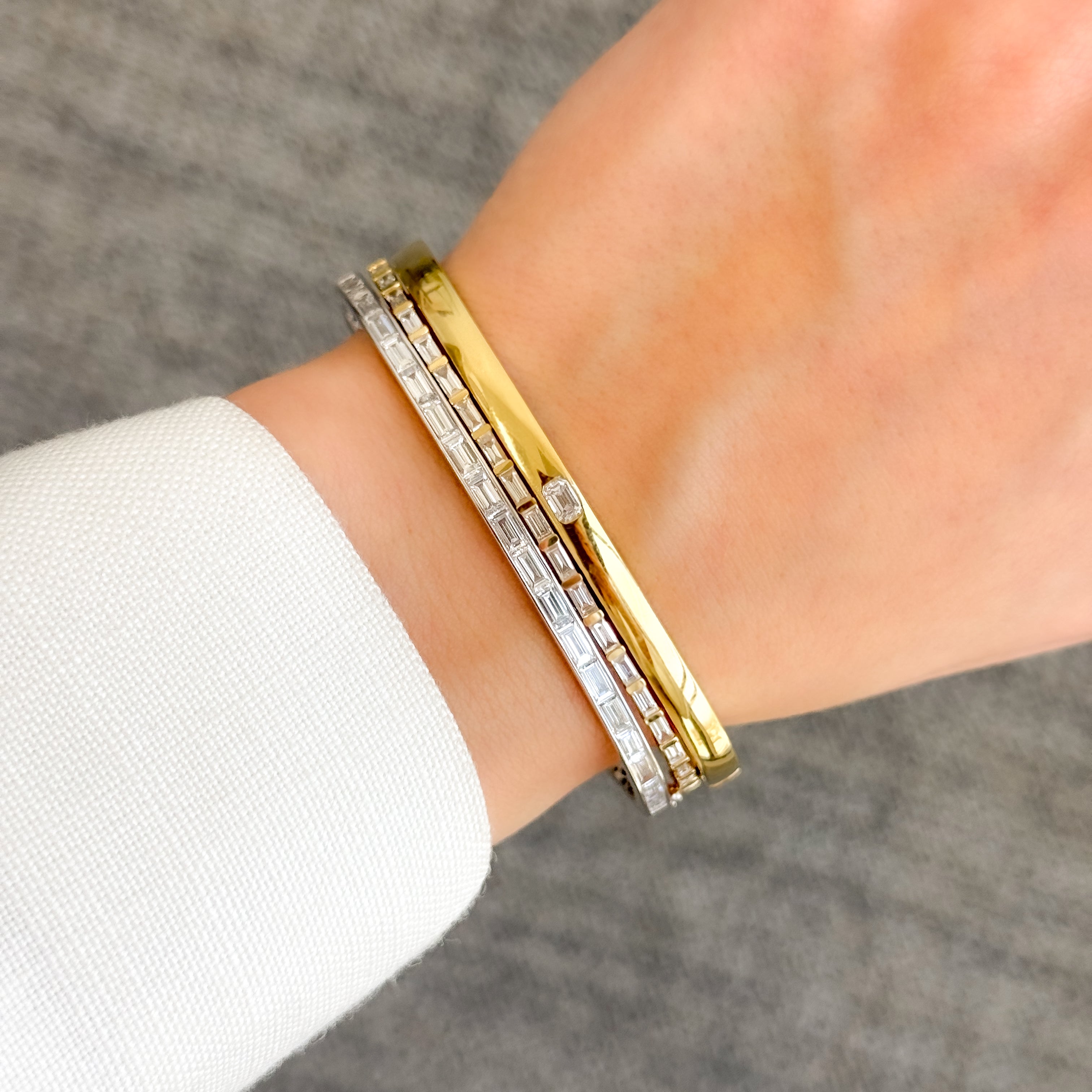 The Taylor, East-West Baguette Diamond Bangle