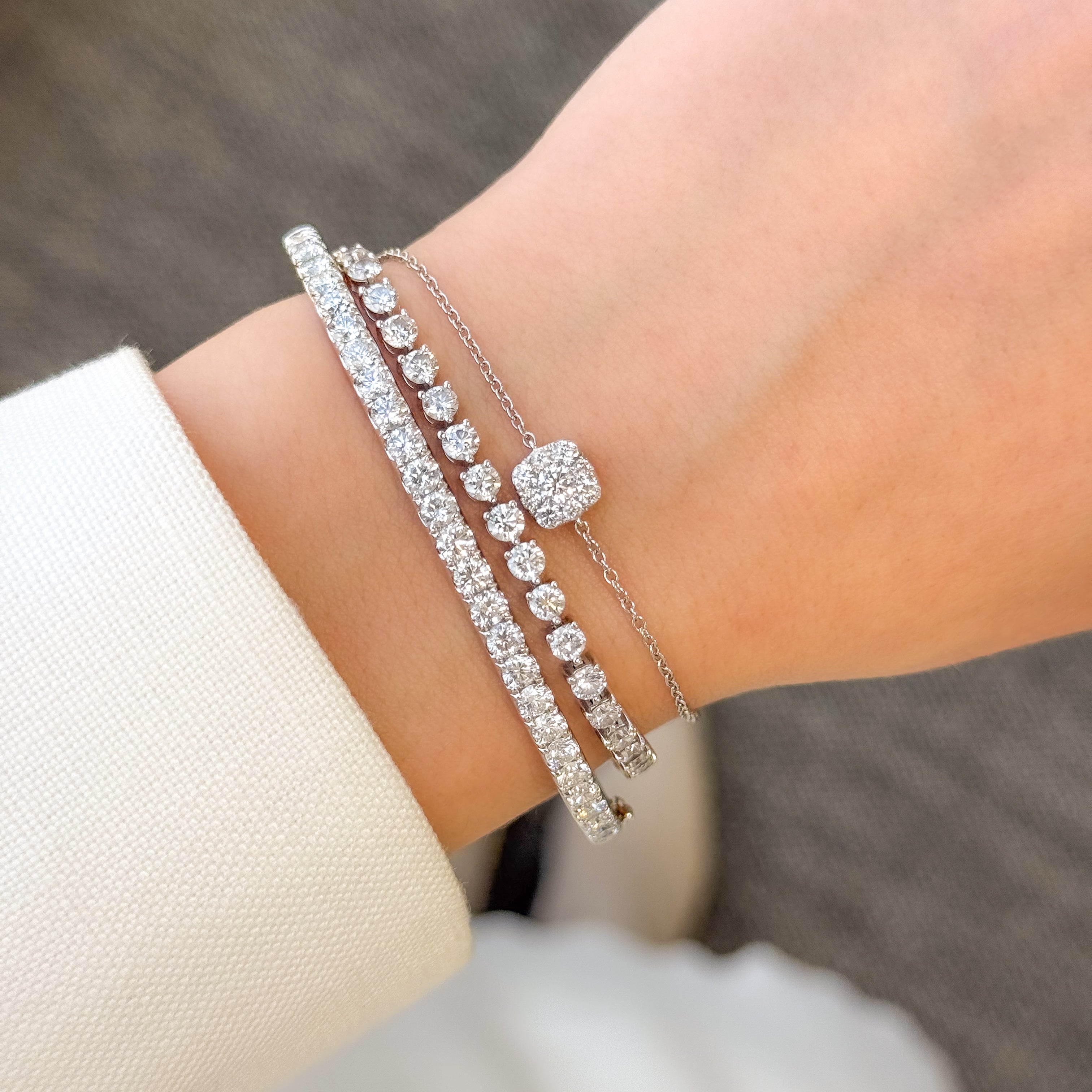 The Naomi, Classic Diamond Tennis Bracelet is handcrafted in 14K gold, 18K gold, or Platinum by Earthena Jewelry of Beverly Hills, California in Los Angeles.