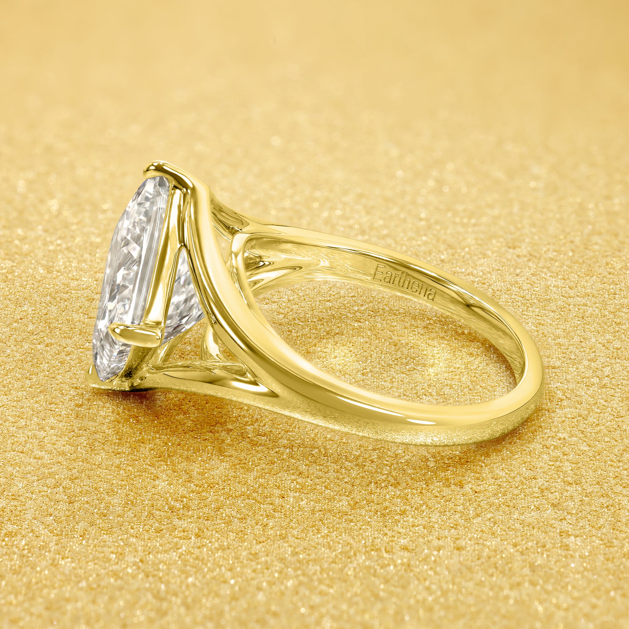 The Nova, 4ct Princess Cut Diamond Cathedral Ring