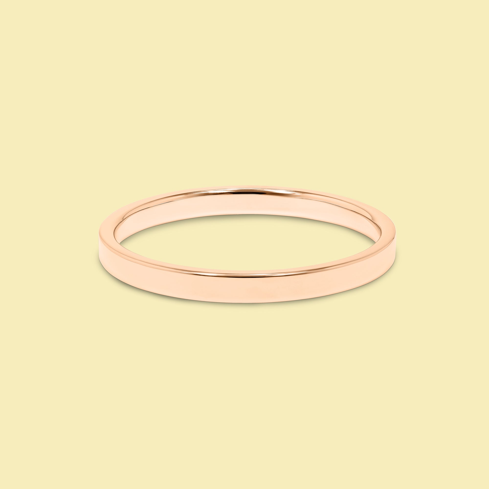 The Quinn, 2mm Low Profile Classic Band in 14K Gold, 18K Gold, or Platinum by Earthena Jewelry of Beverly Hills.