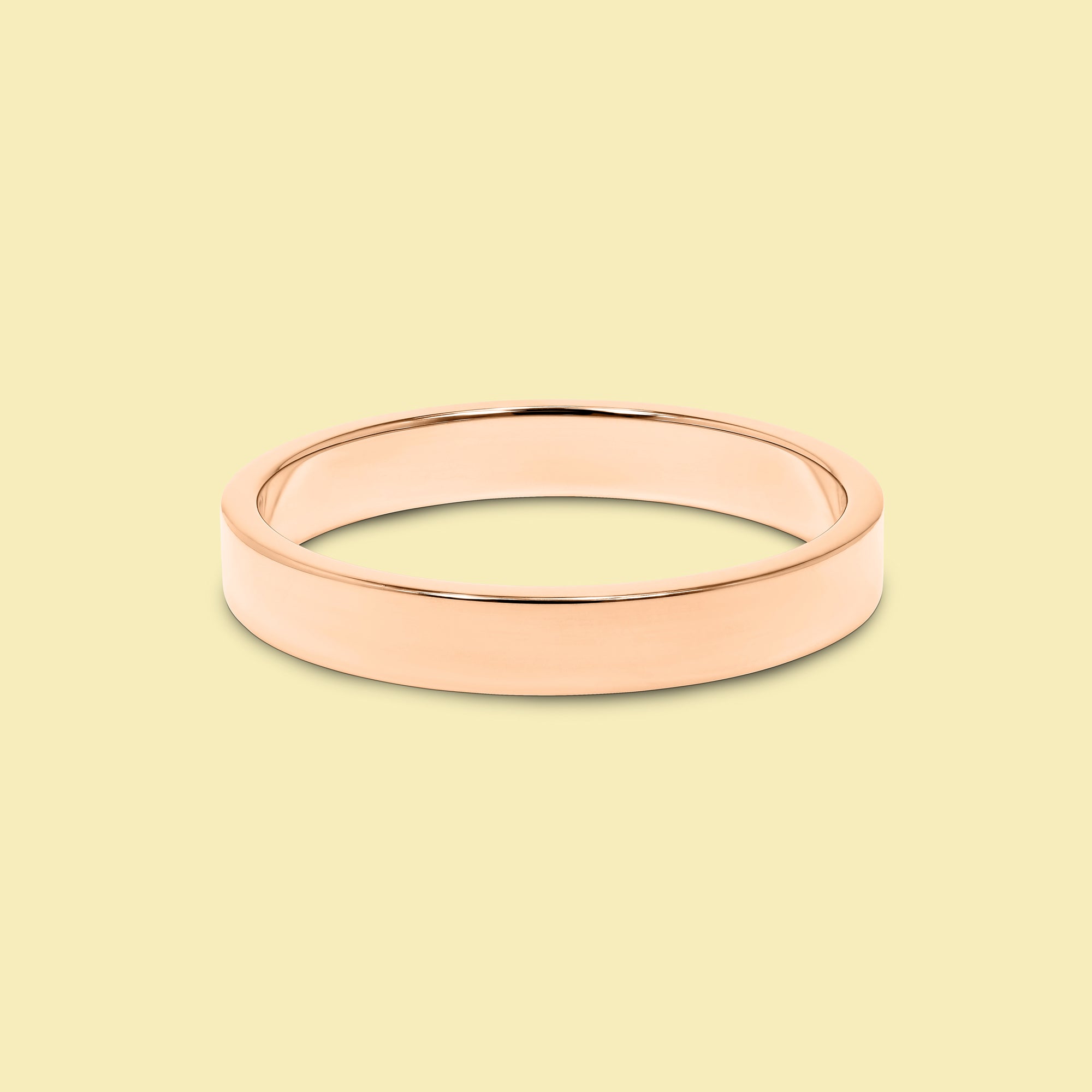 The Quinn, 3mm Low Profile Classic Band in 14K Gold, 18K Gold, or Platinum by Earthena Jewelry of Beverly Hills.