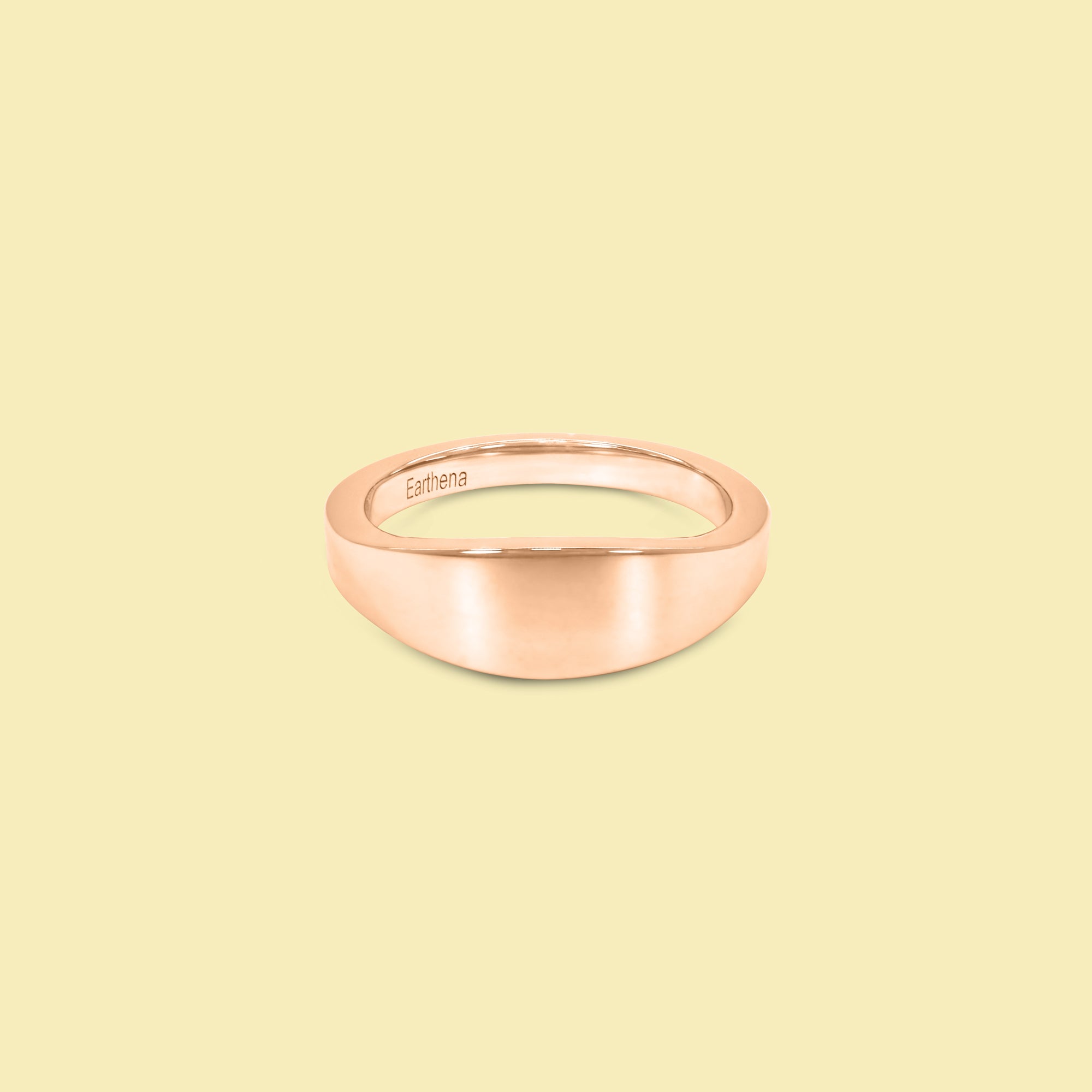 Renee Signet Pinky Ring in 14K Gold, 18K Gold, or Platinum by Earthena Jewelry of Beverly Hills handcrafted in Los Angeles.