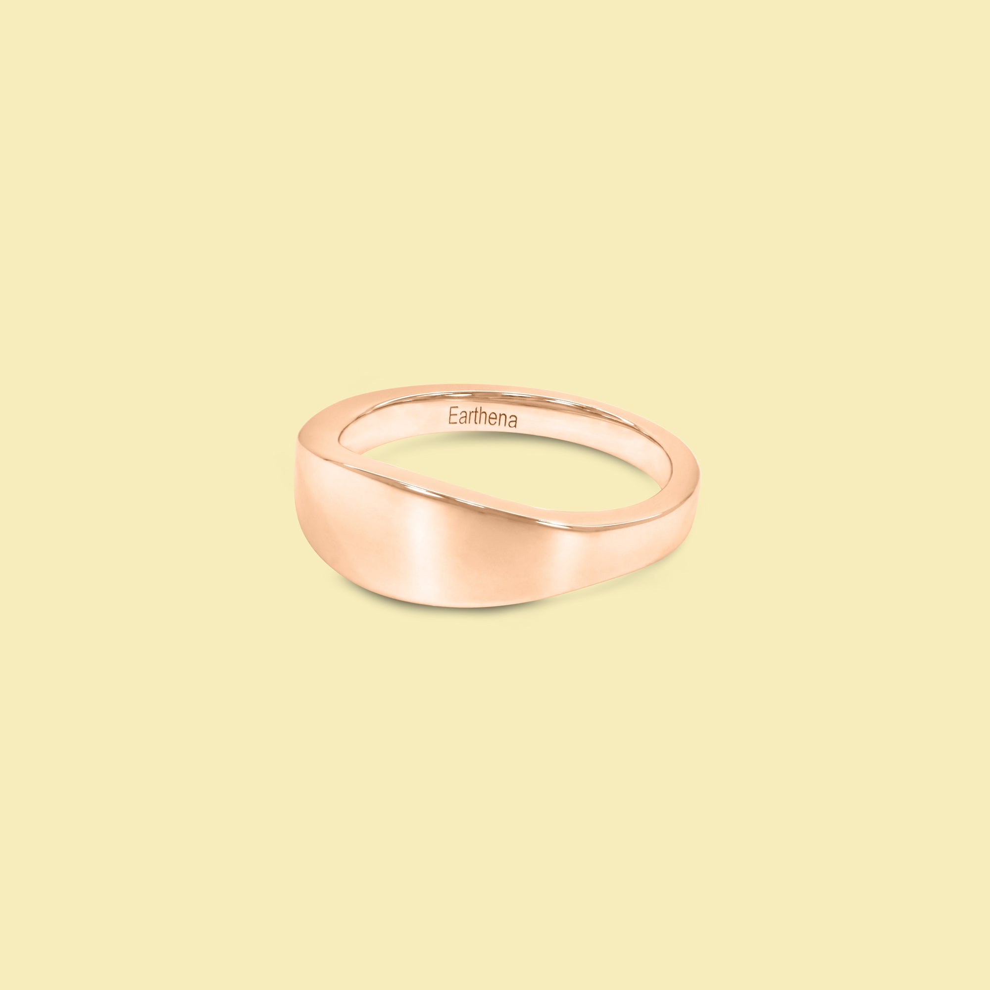 Renee Signet Pinky Ring in 14K Gold, 18K Gold, or Platinum by Earthena Jewelry of Beverly Hills handcrafted in Los Angeles.