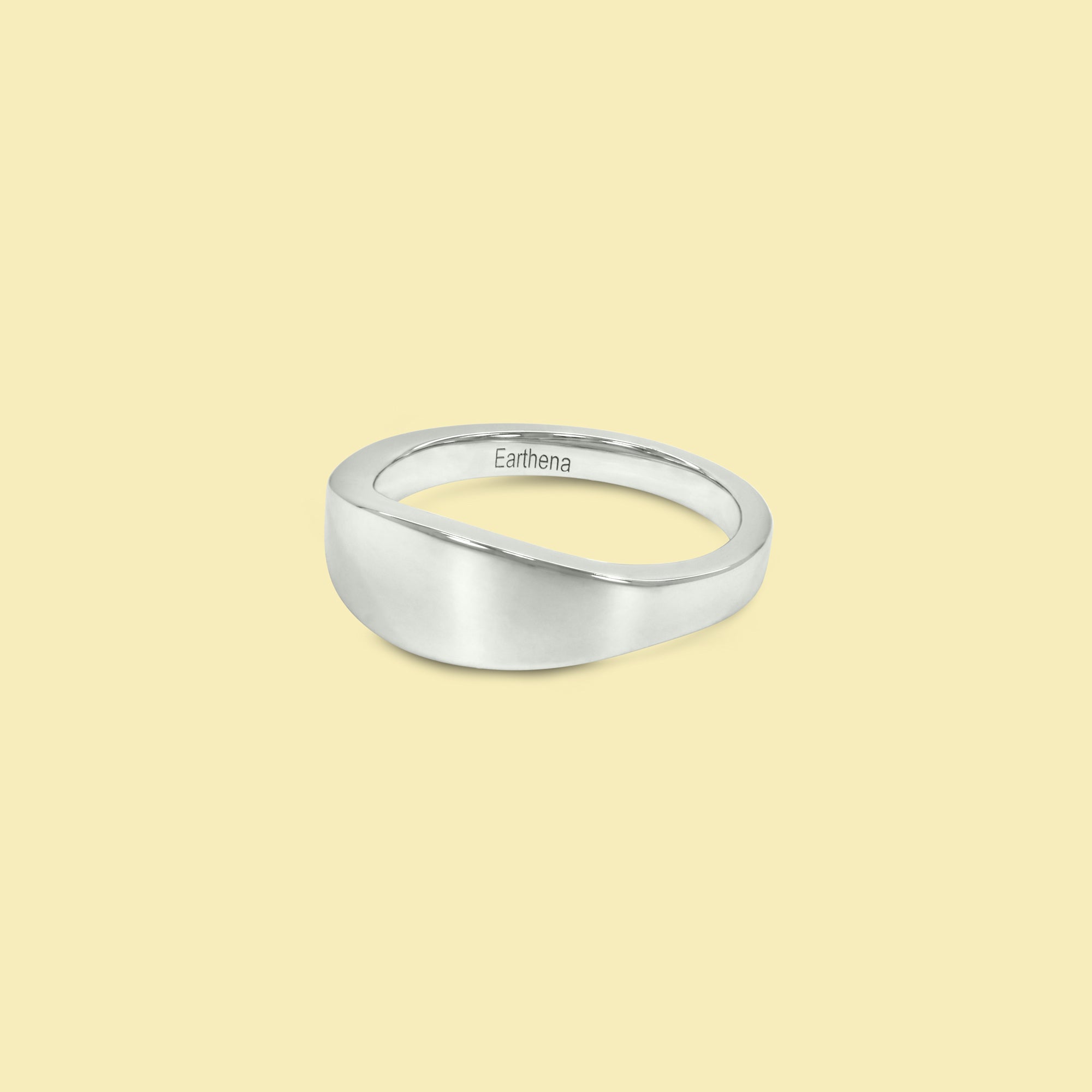 Renee Signet Pinky Ring in 14K Gold, 18K Gold, or Platinum by Earthena Jewelry of Beverly Hills handcrafted in Los Angeles.