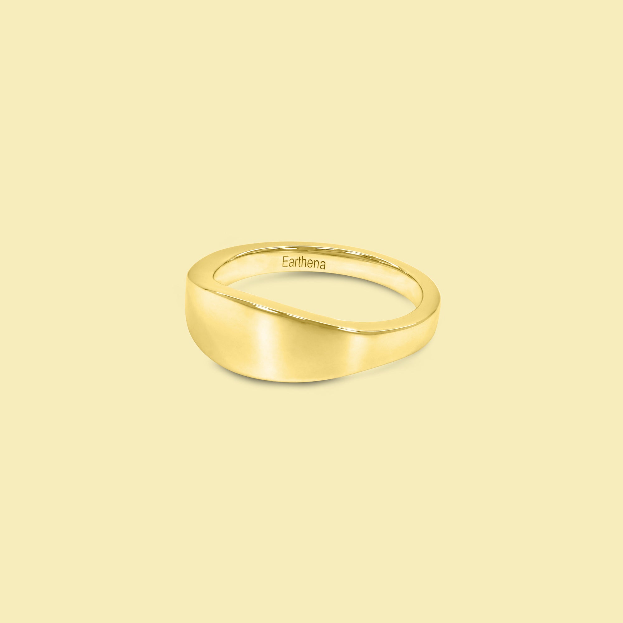 Renee Signet Pinky Ring in 14K Gold, 18K Gold, or Platinum by Earthena Jewelry of Beverly Hills handcrafted in Los Angeles.