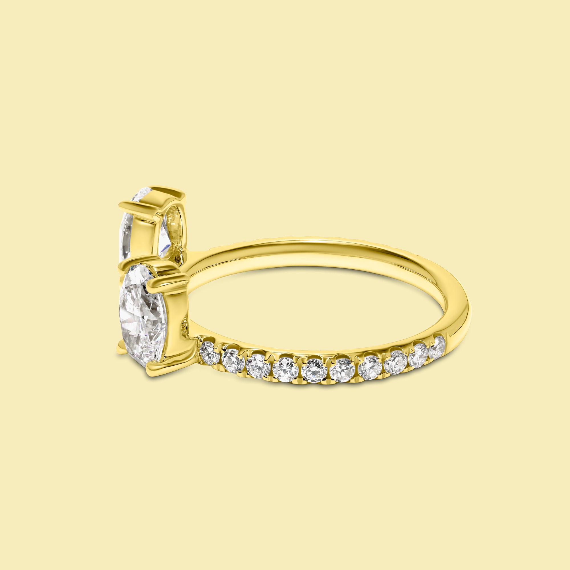 The Selina Oval Diamond Ring Enhancer handcrafted in 14K Gold, 18K Gold, and Platinum by Earthena Jewelry of Beverly Hills.