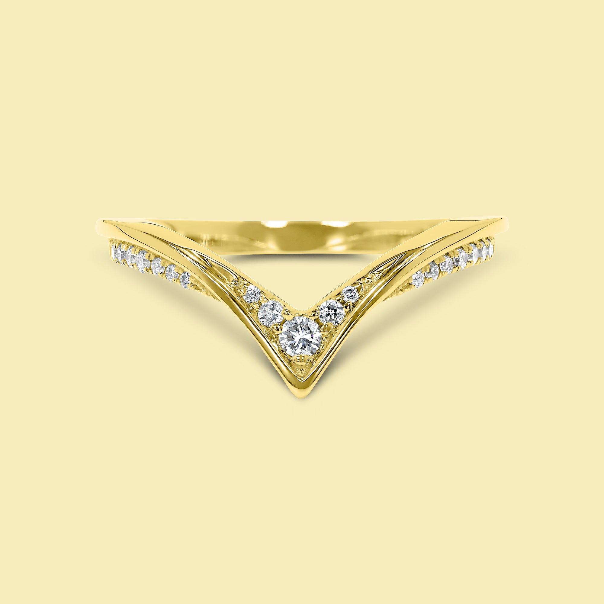 The Nova, V-Shaped Pavé Diamond Band