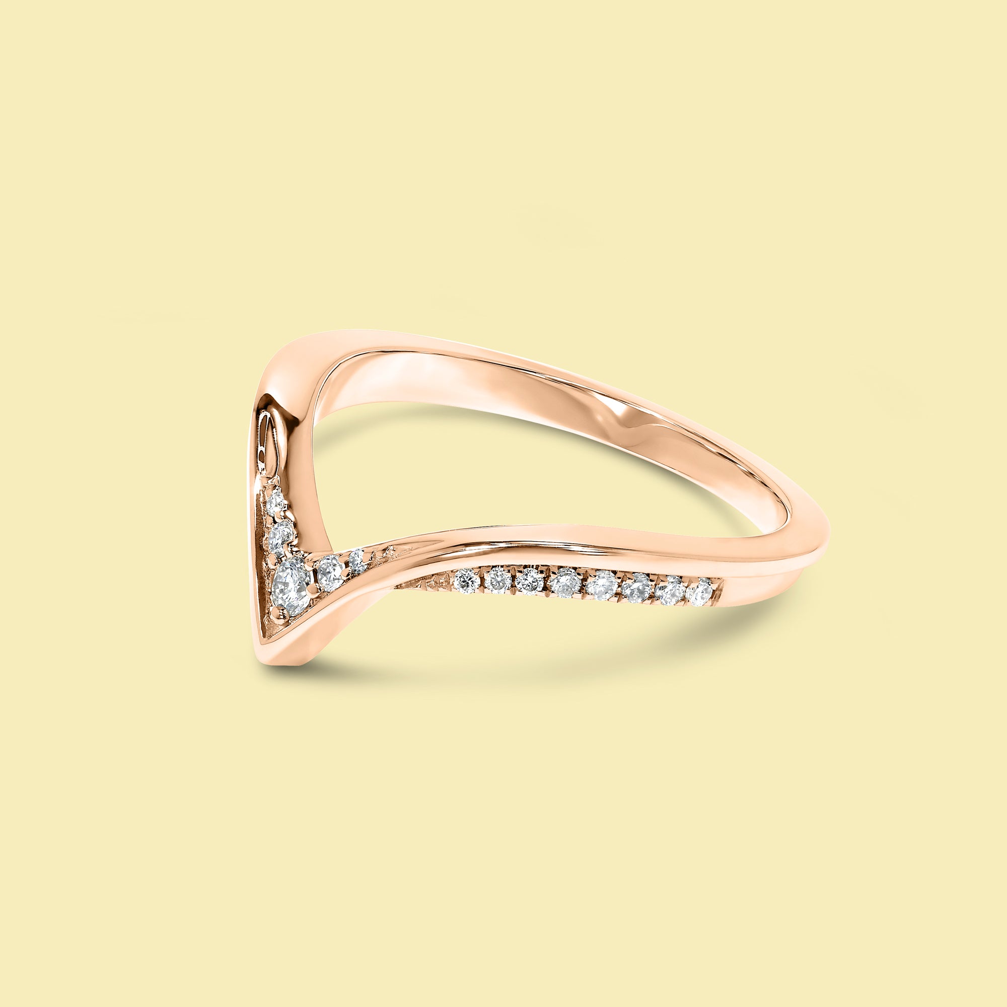 The Nova, V-Shaped Pavé Diamond Band