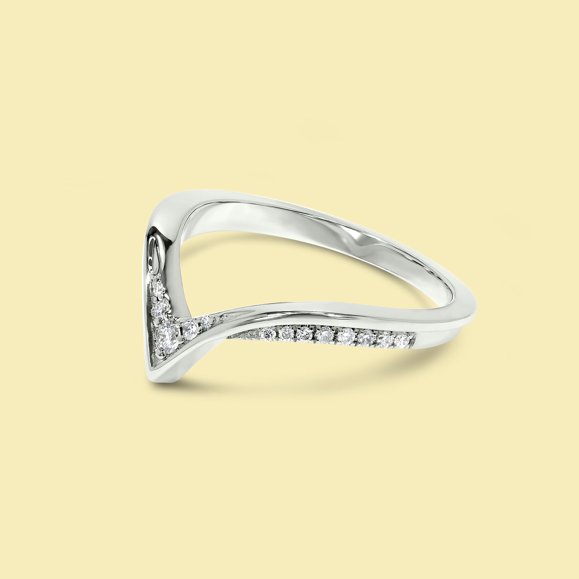 The Nova, V-Shaped Pavé Diamond Band