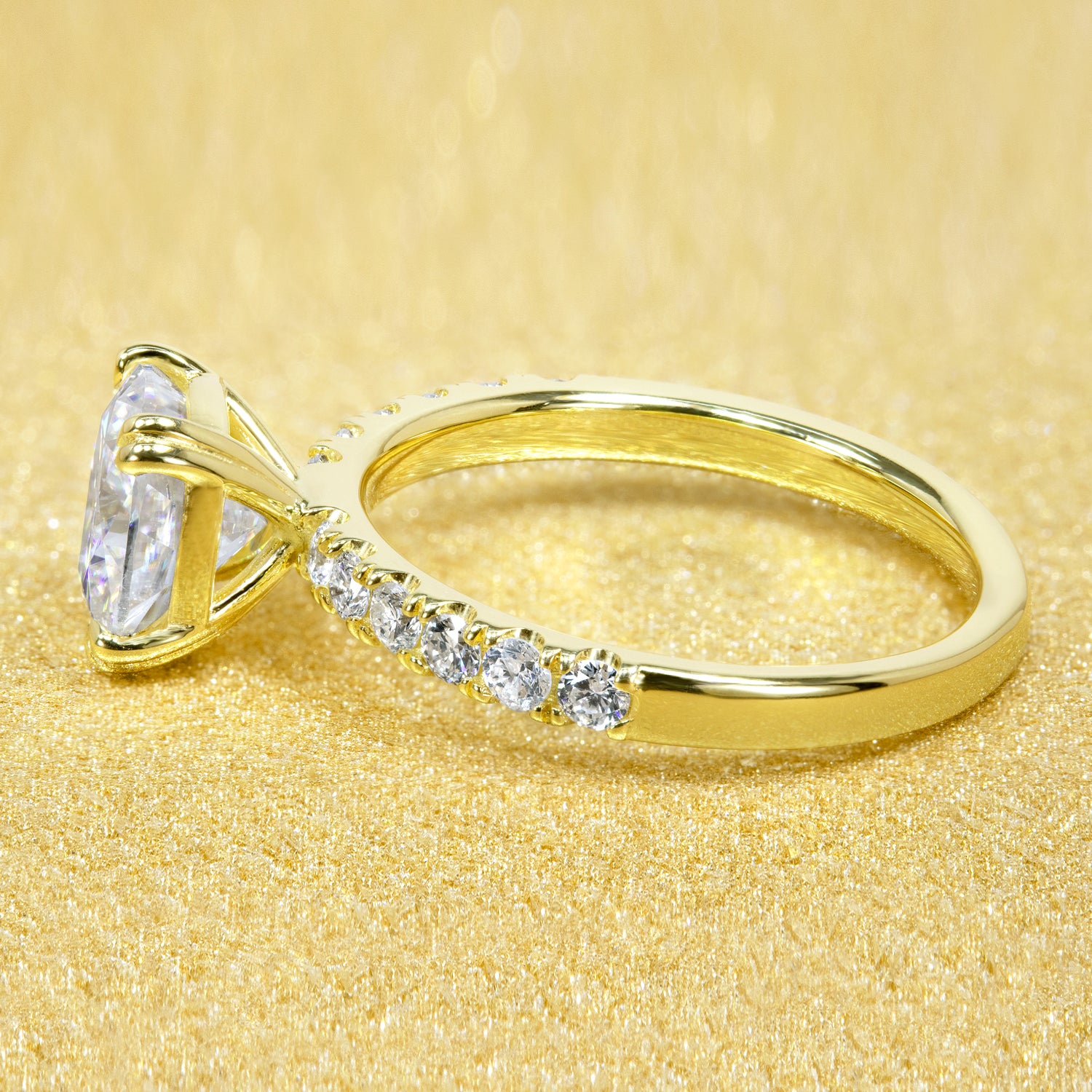 The Elsa, 2ct Cushion-cut Moissanite Basket U-Prong Ring