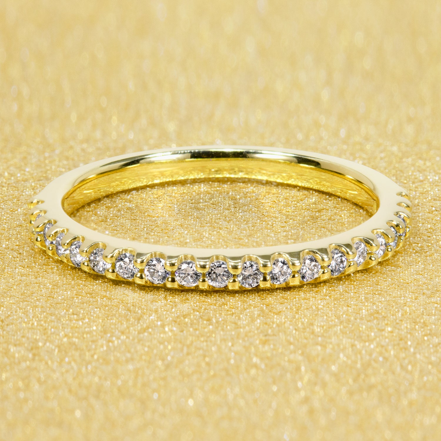 The Estella Slim, Shared-Prong Half Eternity Band