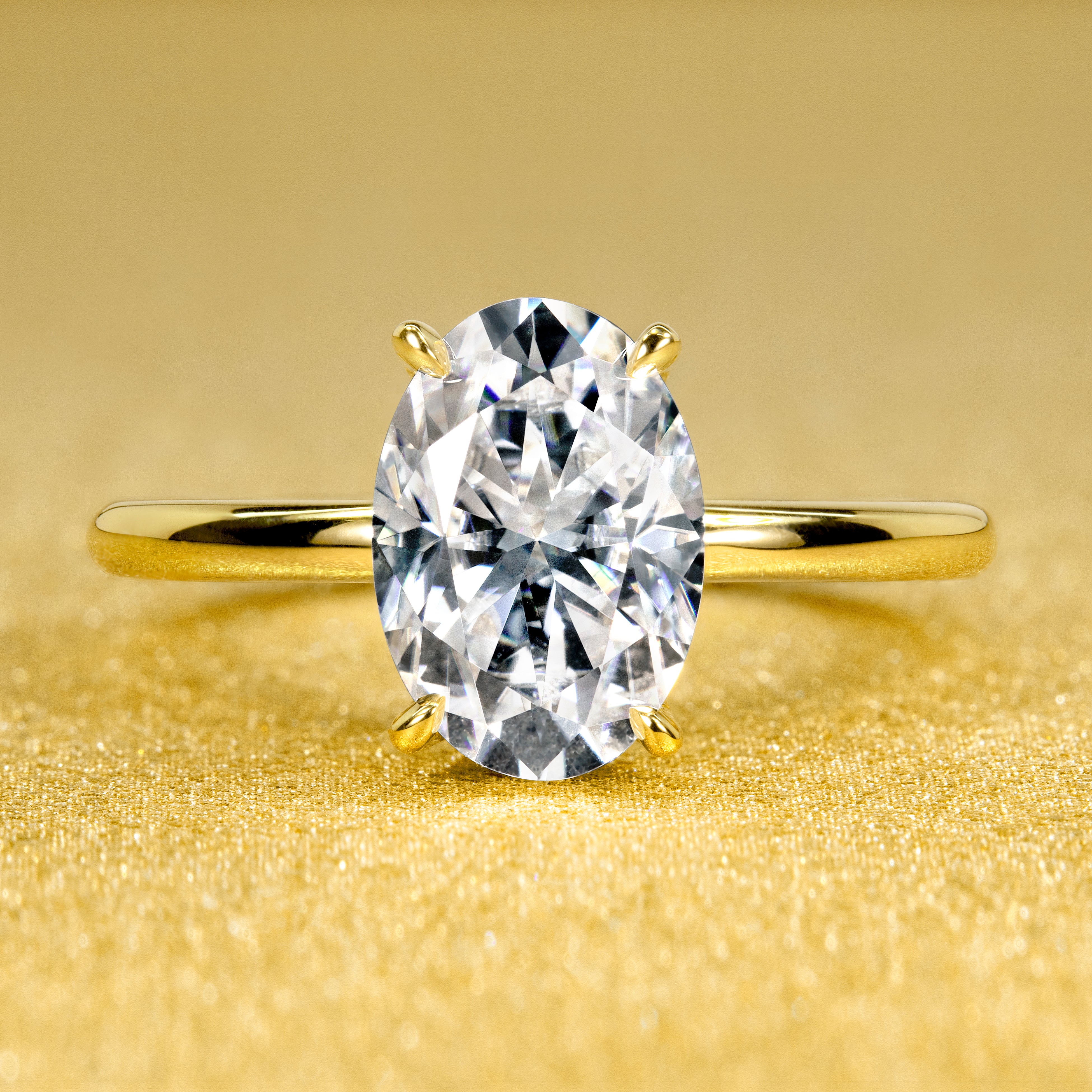 Adara 2ct oval-cut moissanite or diamond engagement ring collection by Earthena Jewelry