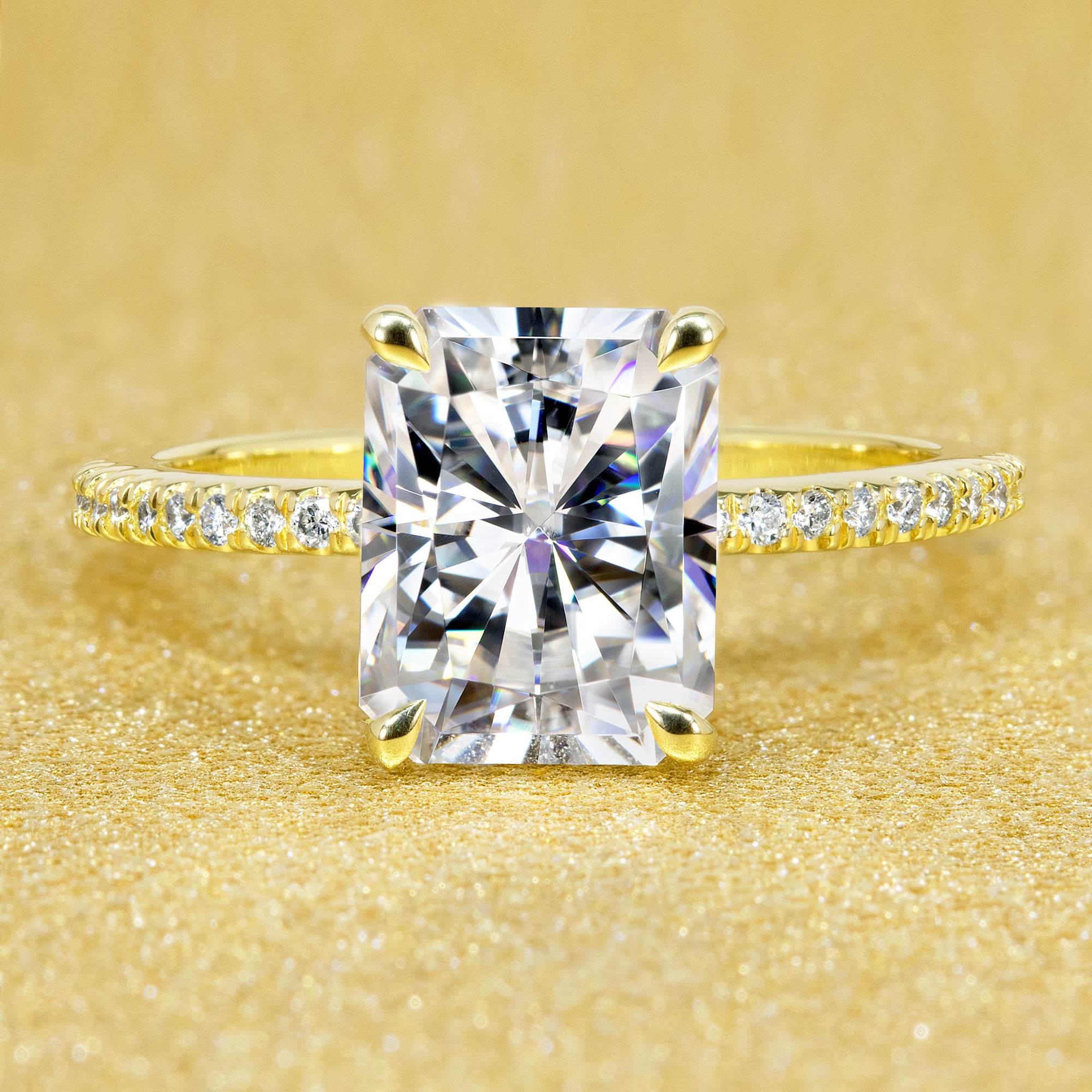 delicate and slim petite diamond and moissanite engagement rings.