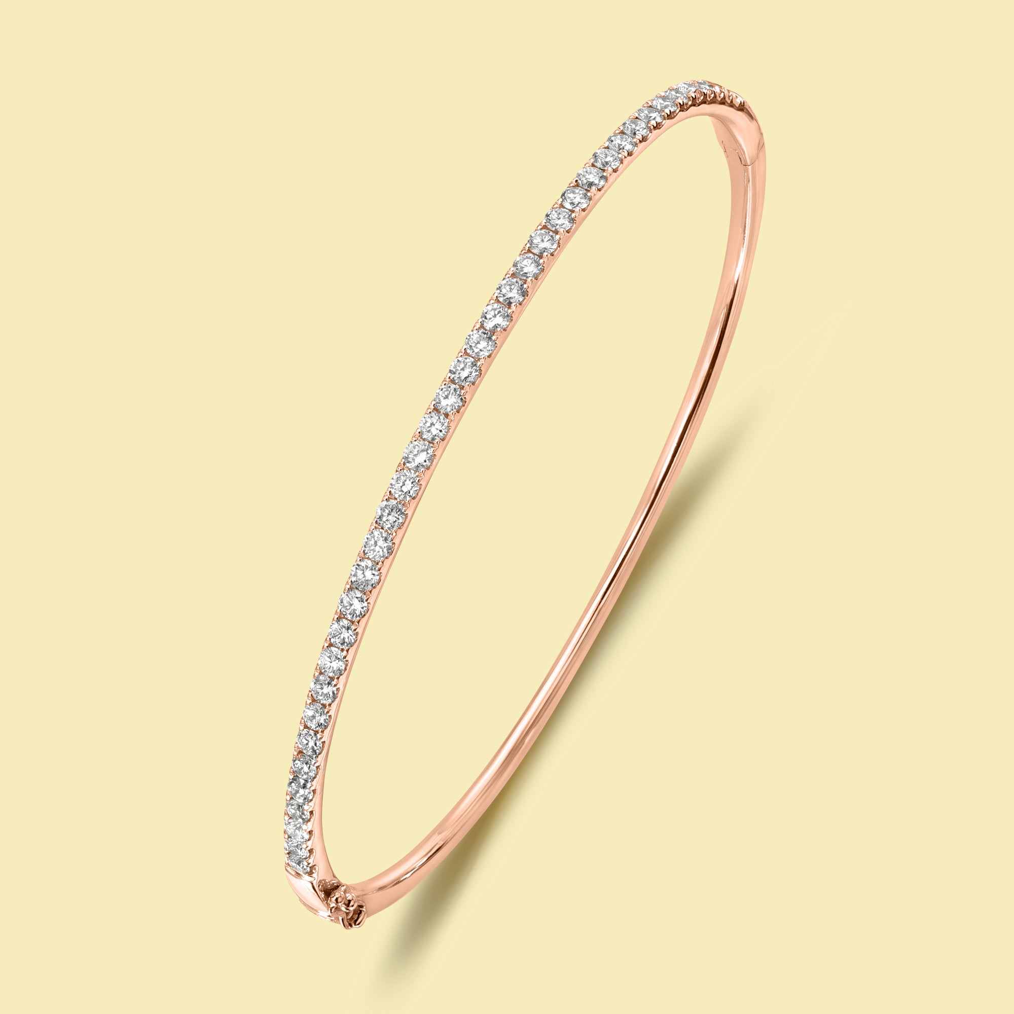 The Ace Essential, Classic Lab-grow diamond or natural diamond Bangle handcrafted in 14K Gold, 18K Gold, or Platinum by Earthena Jewelry