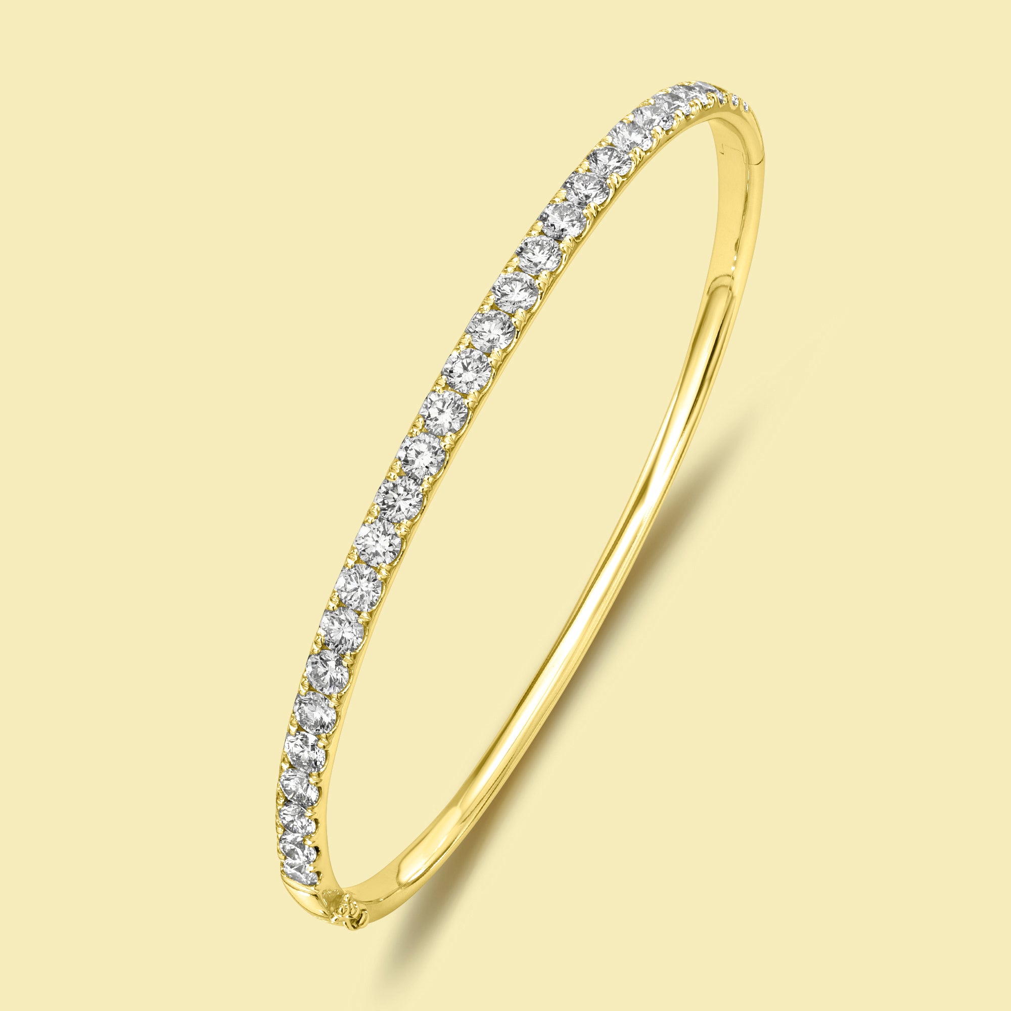 The Ace Luxe, Classic Lab-grow diamond or natural diamond Bangle handcrafted in 14K Gold, 18K Gold, or Platinum by Earthena Jewelry