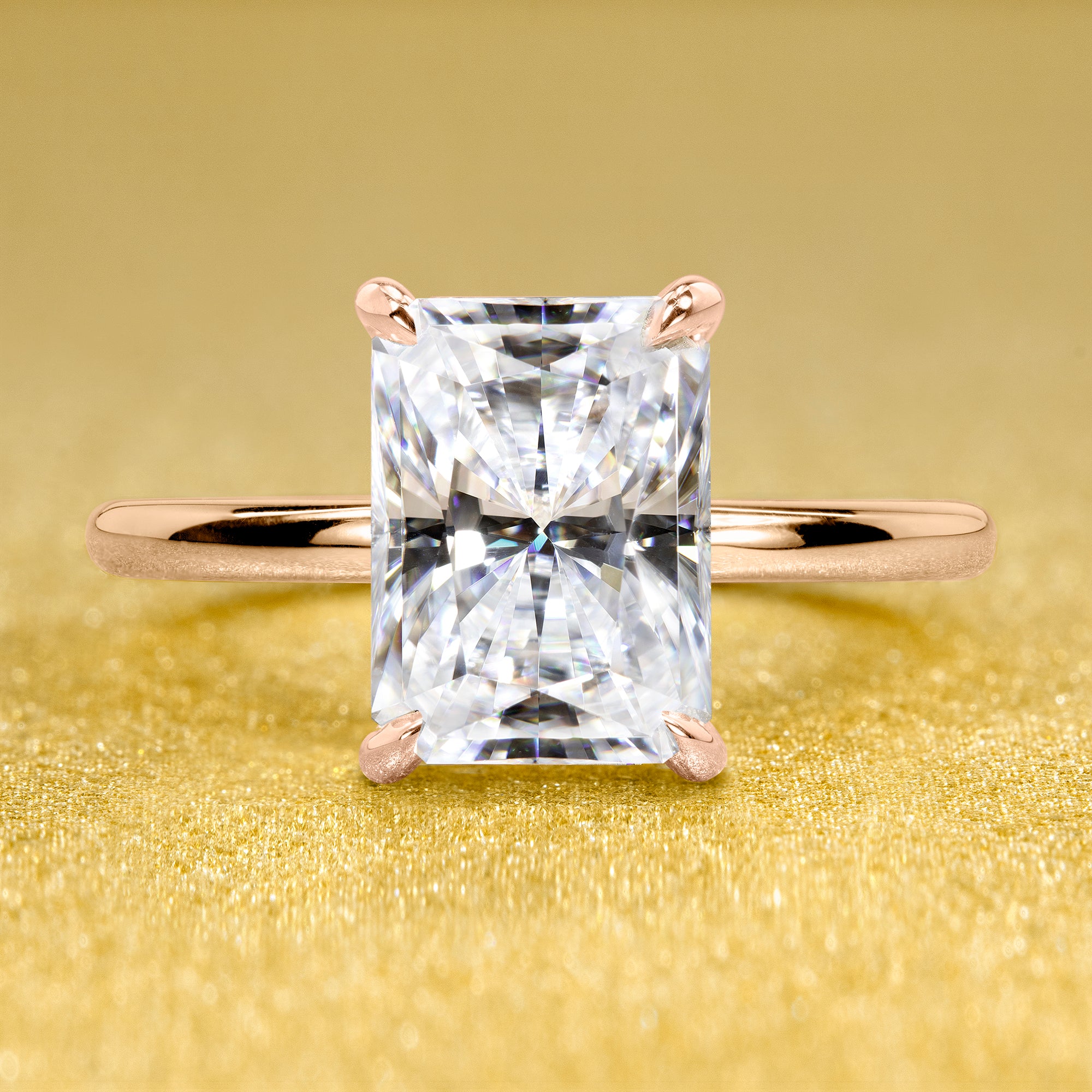 The Adara, 3ct Elongated Pear-Cut Lab-Grown Diamond Hidden Halo Engagement Ring in 14K Gold, 18K Gold, or Platinum by Earthena Jewelry of Beverly Hills.