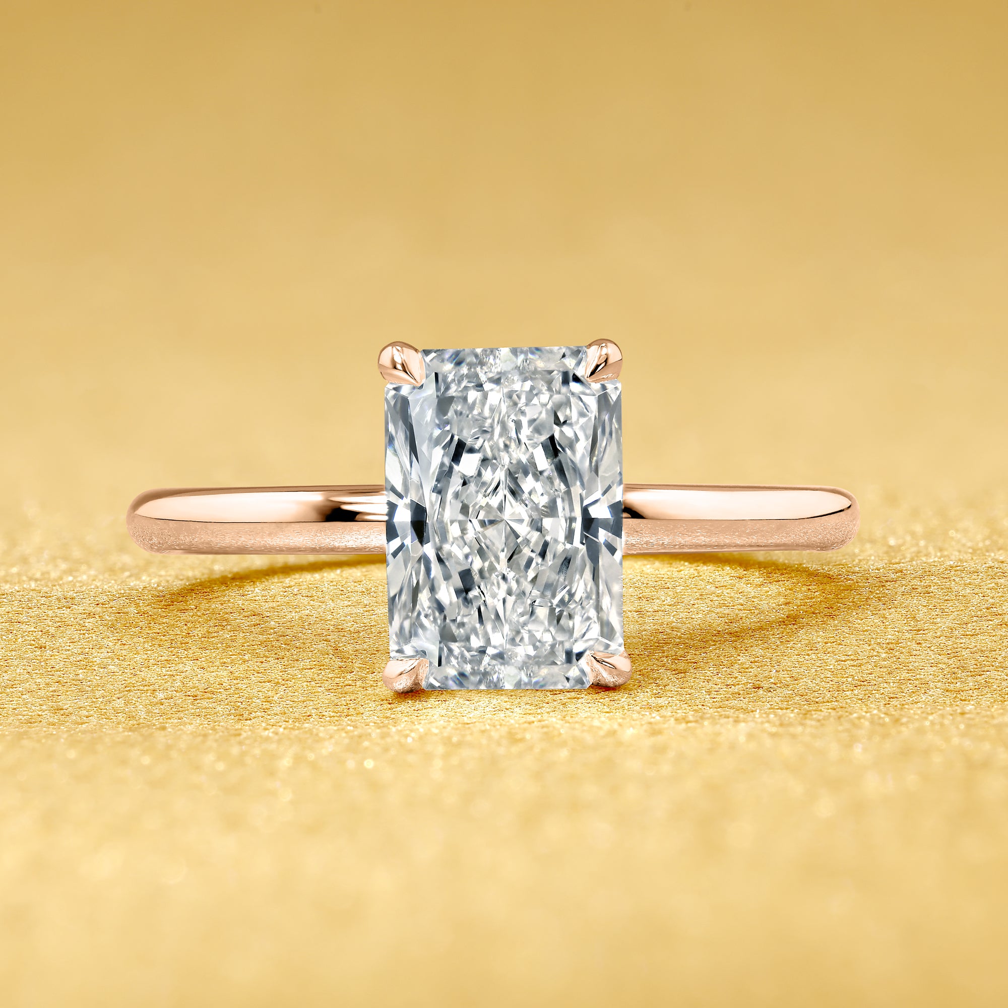 The Adara, 2ct Elongated Radiant-cut Diamond Hidden Halo Ring