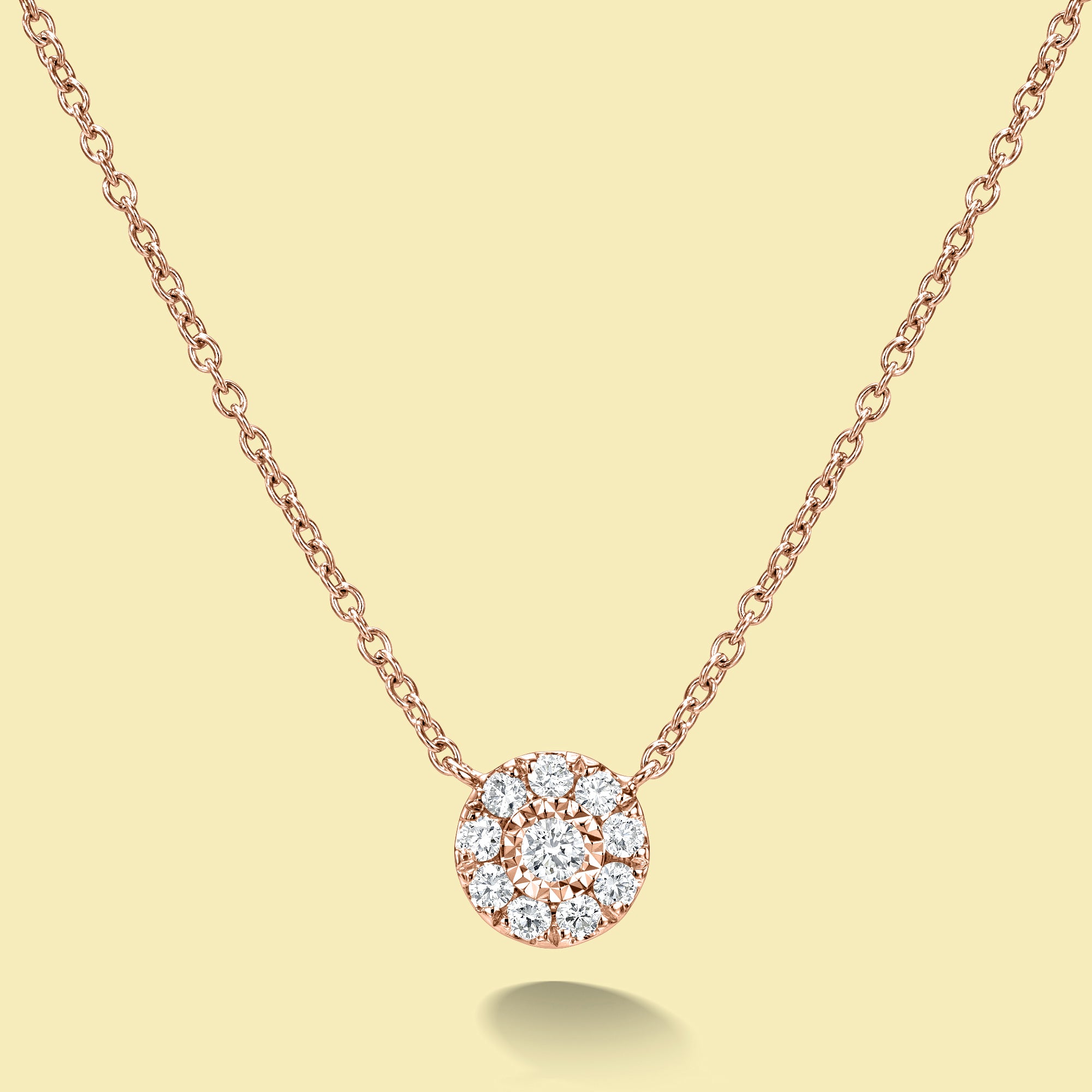 The Alia, Cluster Diamond Round Shaped Necklace