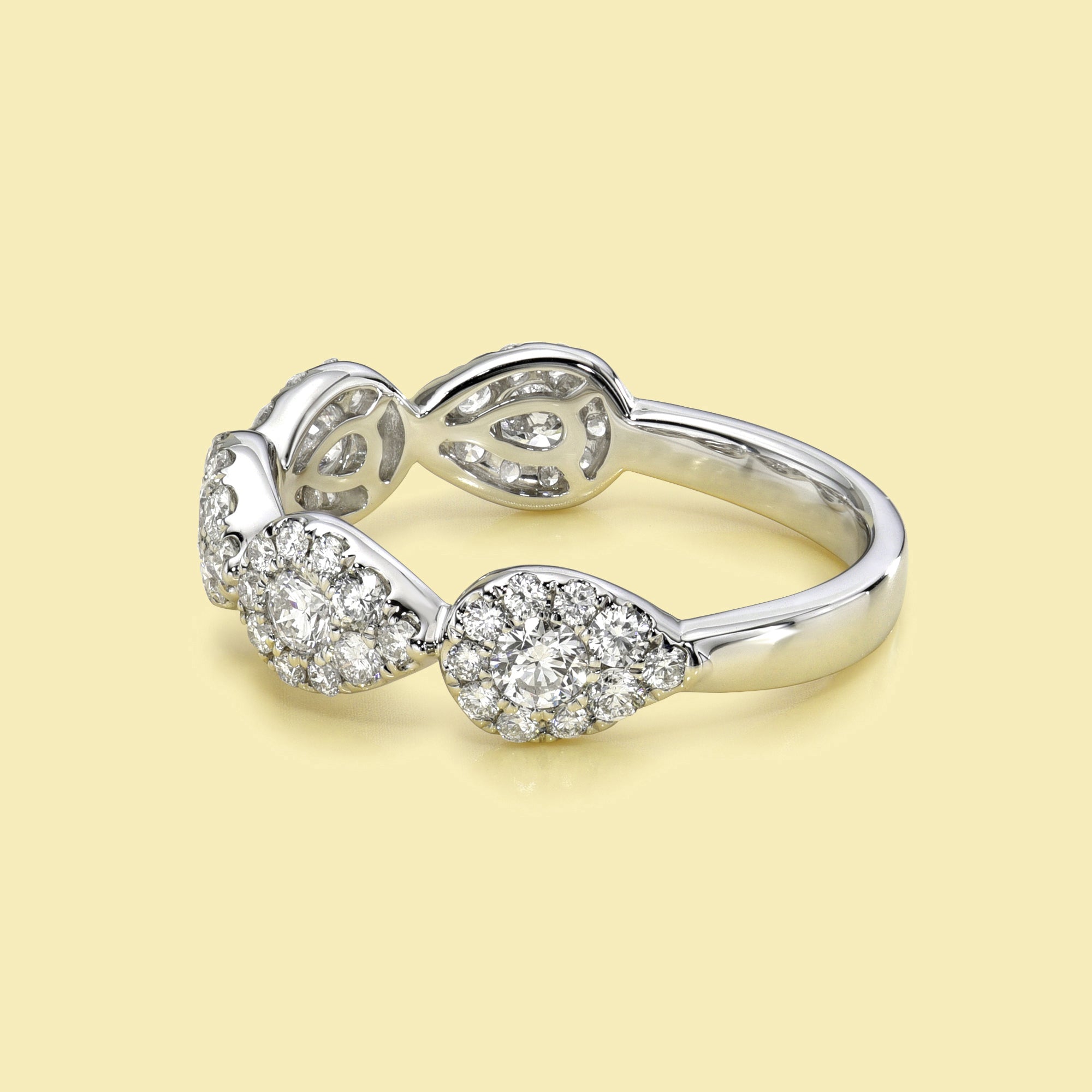 The Alia, Cluster East-west Pear Shaped Lab-grown Diamond or Natural Diamond Band handcrafted in 14K Gold, 18K Gold or Platinum by Earthena Jewelry