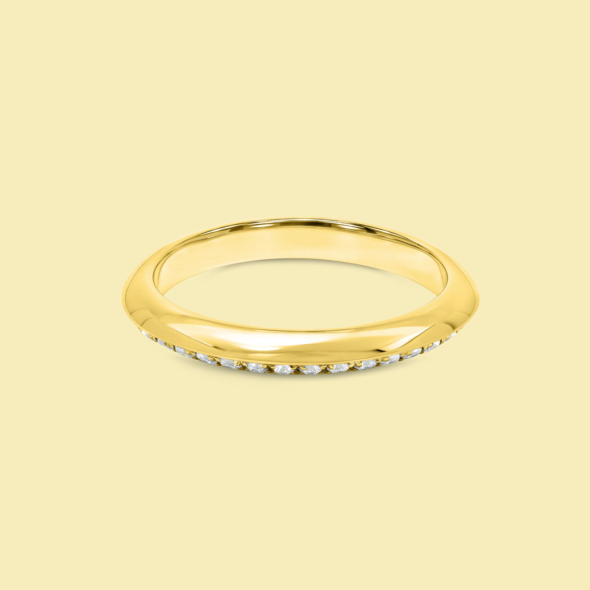 Axis Duo Pavé Knife-Edge Eternity Band in Gold or Platinum by Earthena Jewelry of Beverly Hills.
