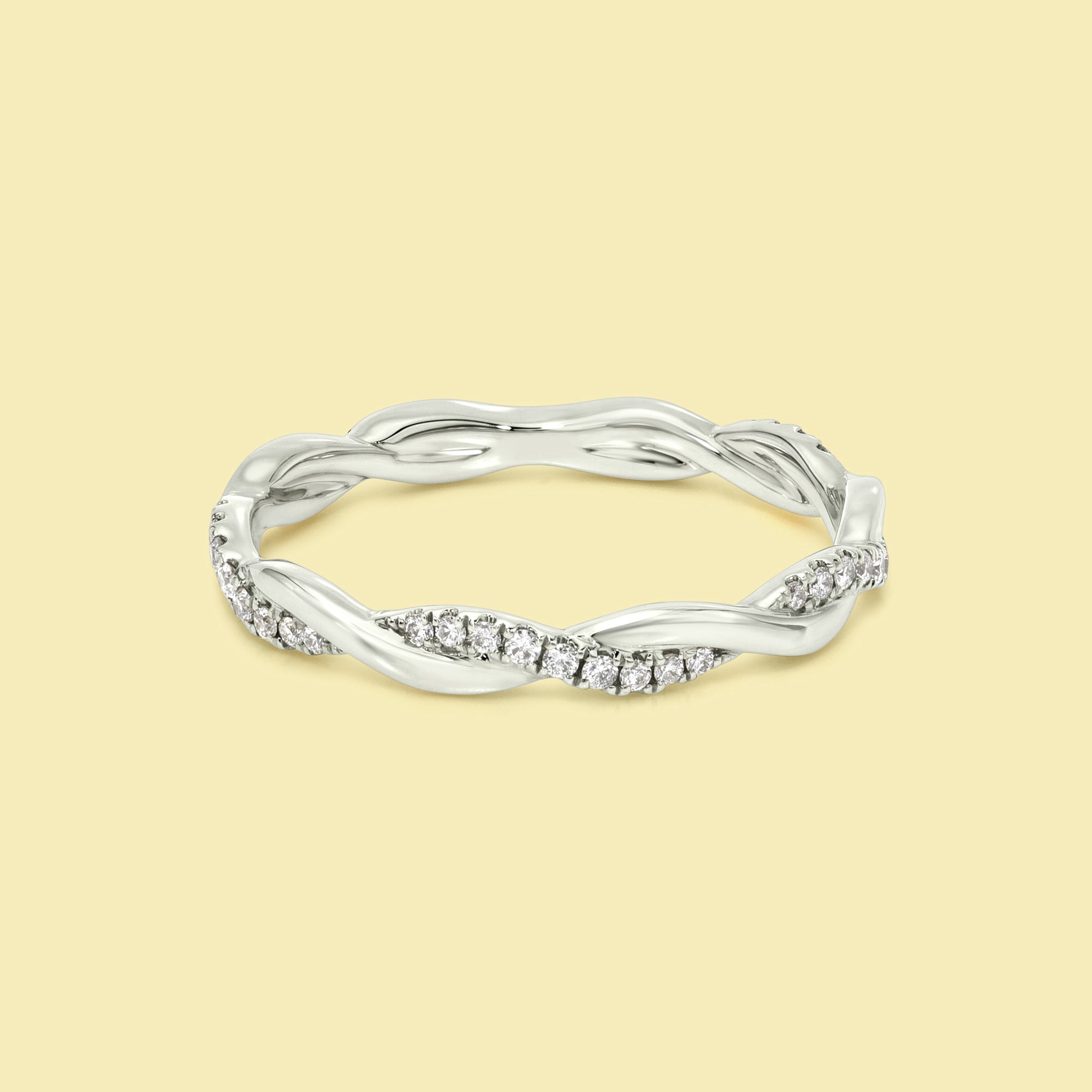 The Claire, Braided Twist Lab-grown Diamond or Natural Diamond Band handcrafted in 14K Gold, 18K Gold or Platinum by Earthena Jewelry