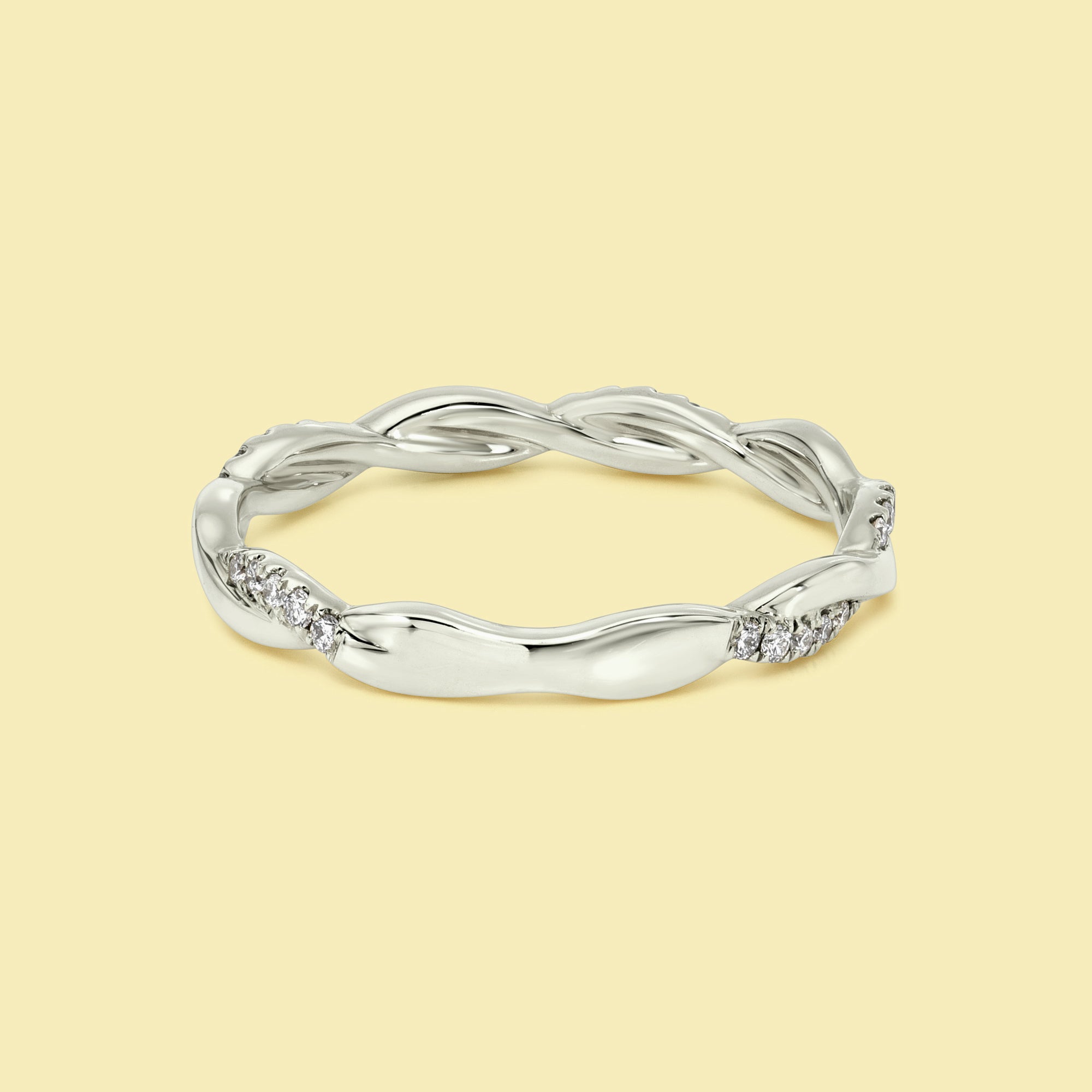 The Claire, Braided Twist Lab-grown Diamond or Natural Diamond Band handcrafted in 14K Gold, 18K Gold or Platinum by Earthena Jewelry