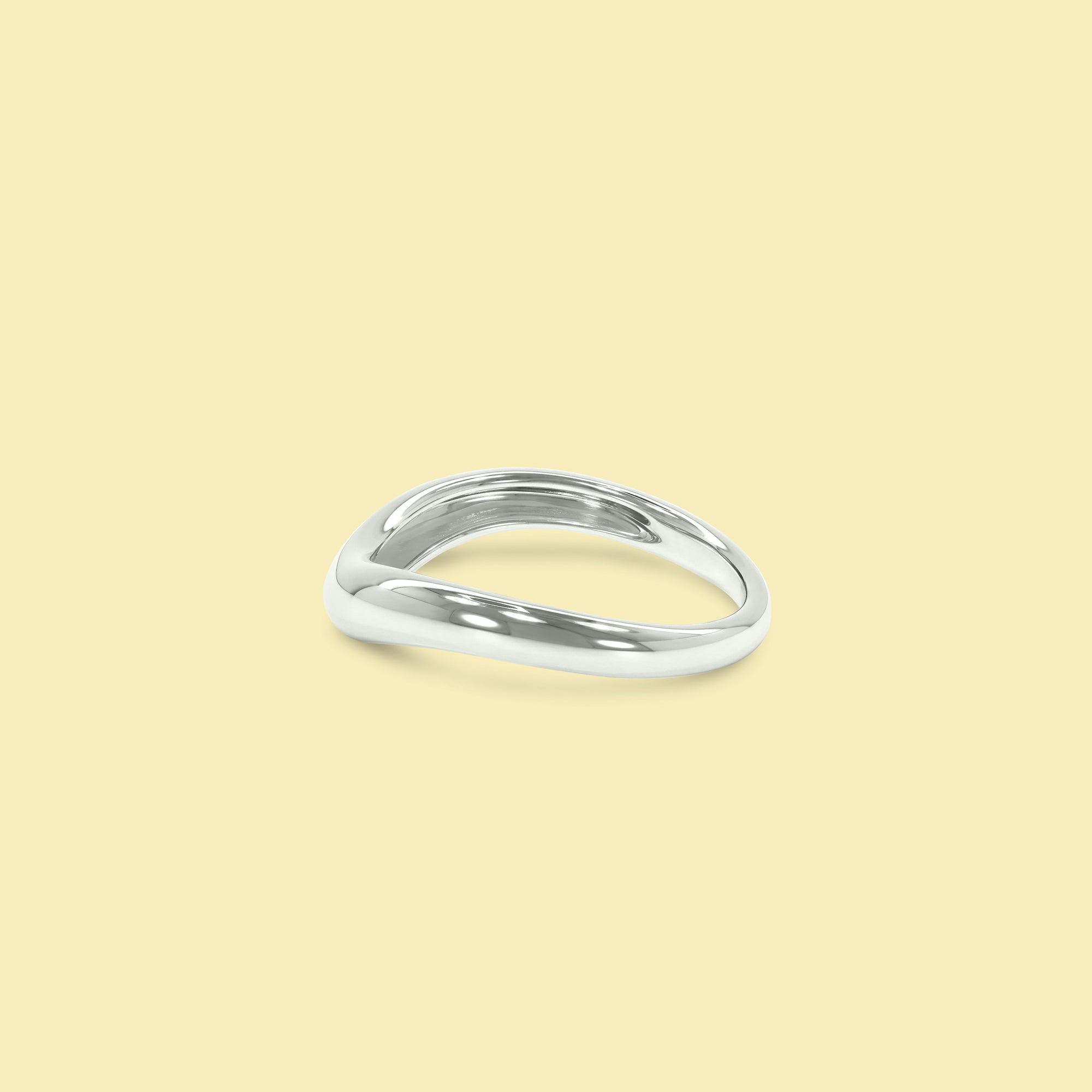 Cloud Curved Gold Pinky Ring Handcrafted in 14K Gold, 18K Gold, or Platinum by Earthena Jewelry of Beverly Hills.