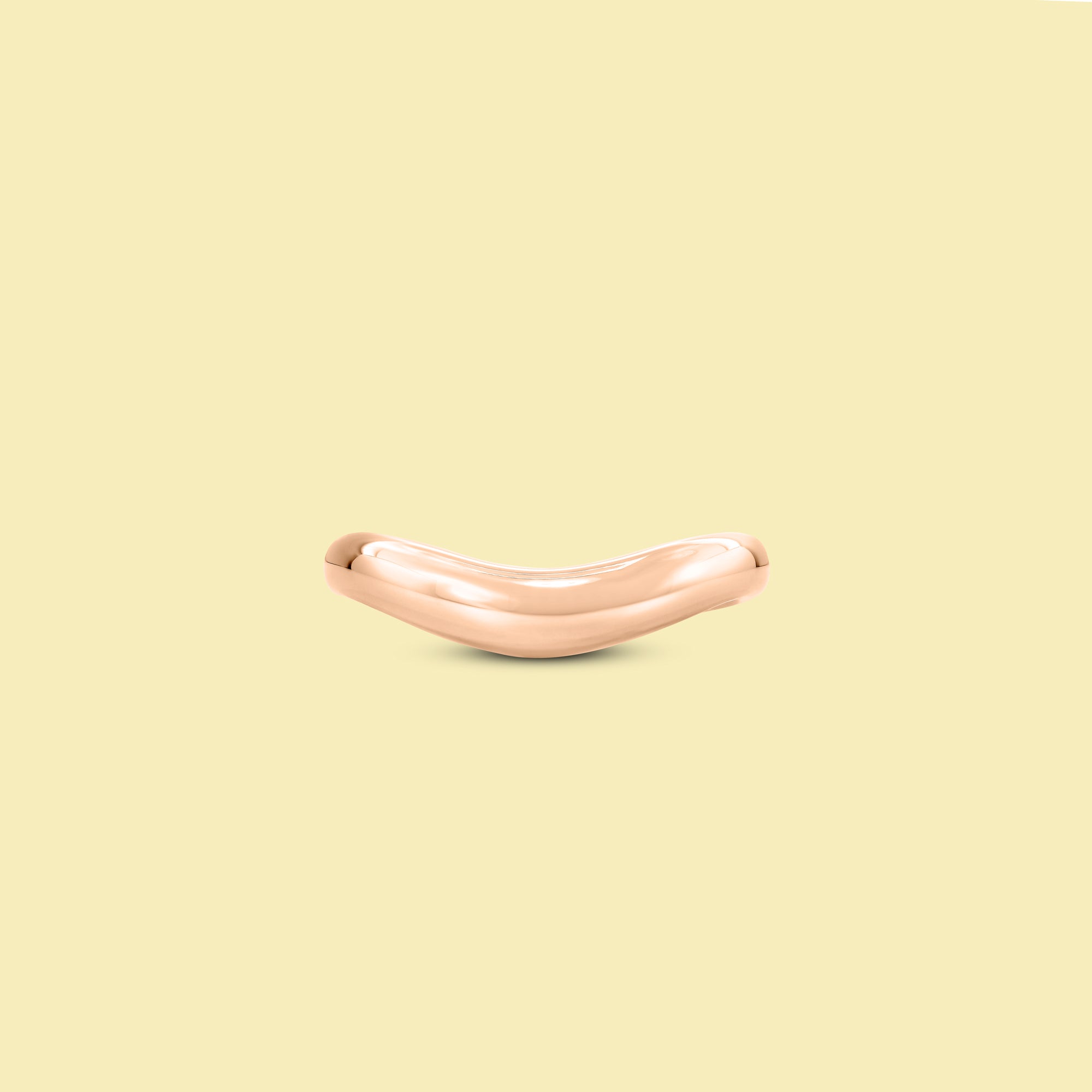 Cloud Curved Gold Pinky Ring Handcrafted in 14K Gold, 18K Gold, or Platinum by Earthena Jewelry of Beverly Hills.