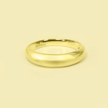 Cora Stackable Mini Dome Gold Ring Handcrafted in 14K or 18K Solid Gold by Earthena Jewelry