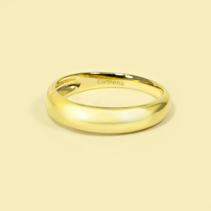 Cora Stackable Mini Dome Gold Ring Handcrafted in 14K or 18K Solid Gold by Earthena Jewelry