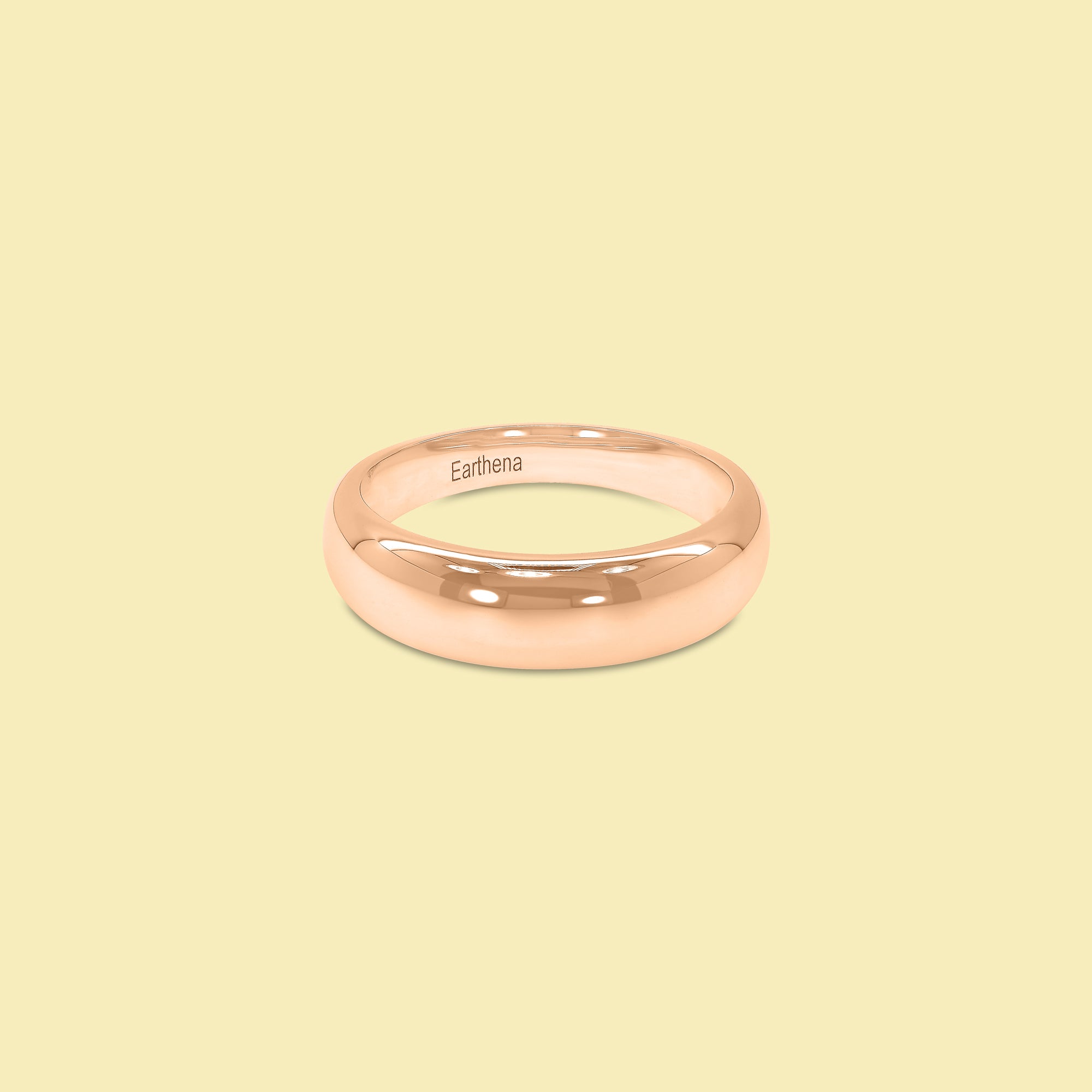 Cora Mini Dome Pinky Ring Handcrafted in 14K Gold, 18K Gold, or Platinum by Earthena Jewelry of Beverly Hills.