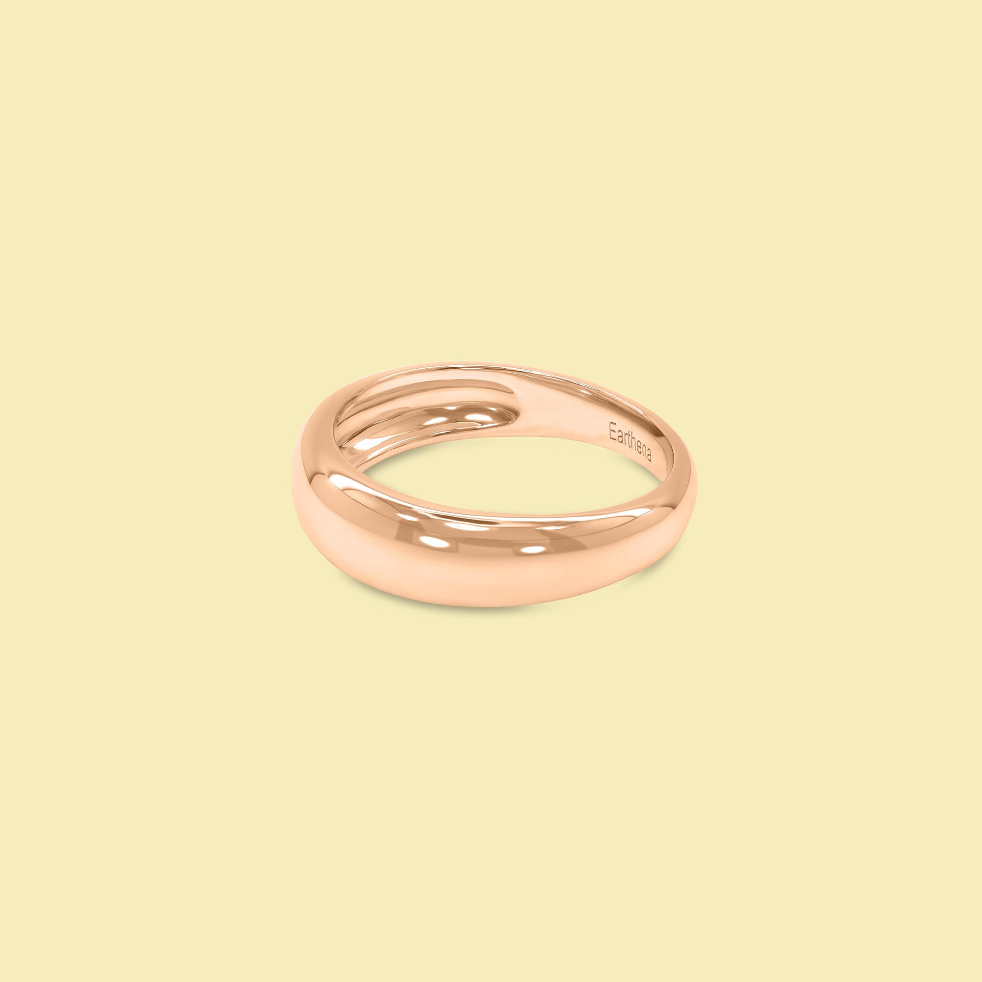 Cora Mini Dome Pinky Ring Handcrafted in 14K Gold, 18K Gold, or Platinum by Earthena Jewelry of Beverly Hills.