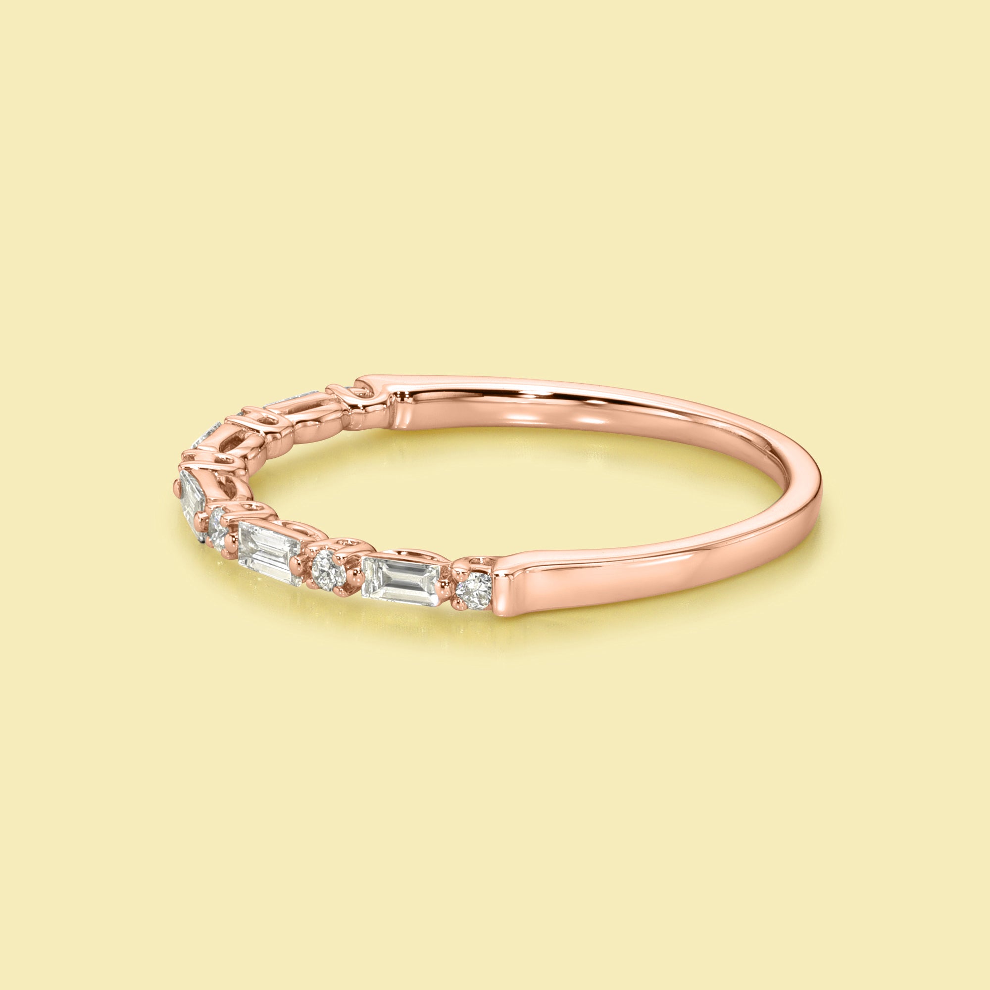 The Iris, The Iris, East-west Stackable Diamond Band is handcrafted in 14K gold, 18K gold, or Platinum by Earthena Jewelry