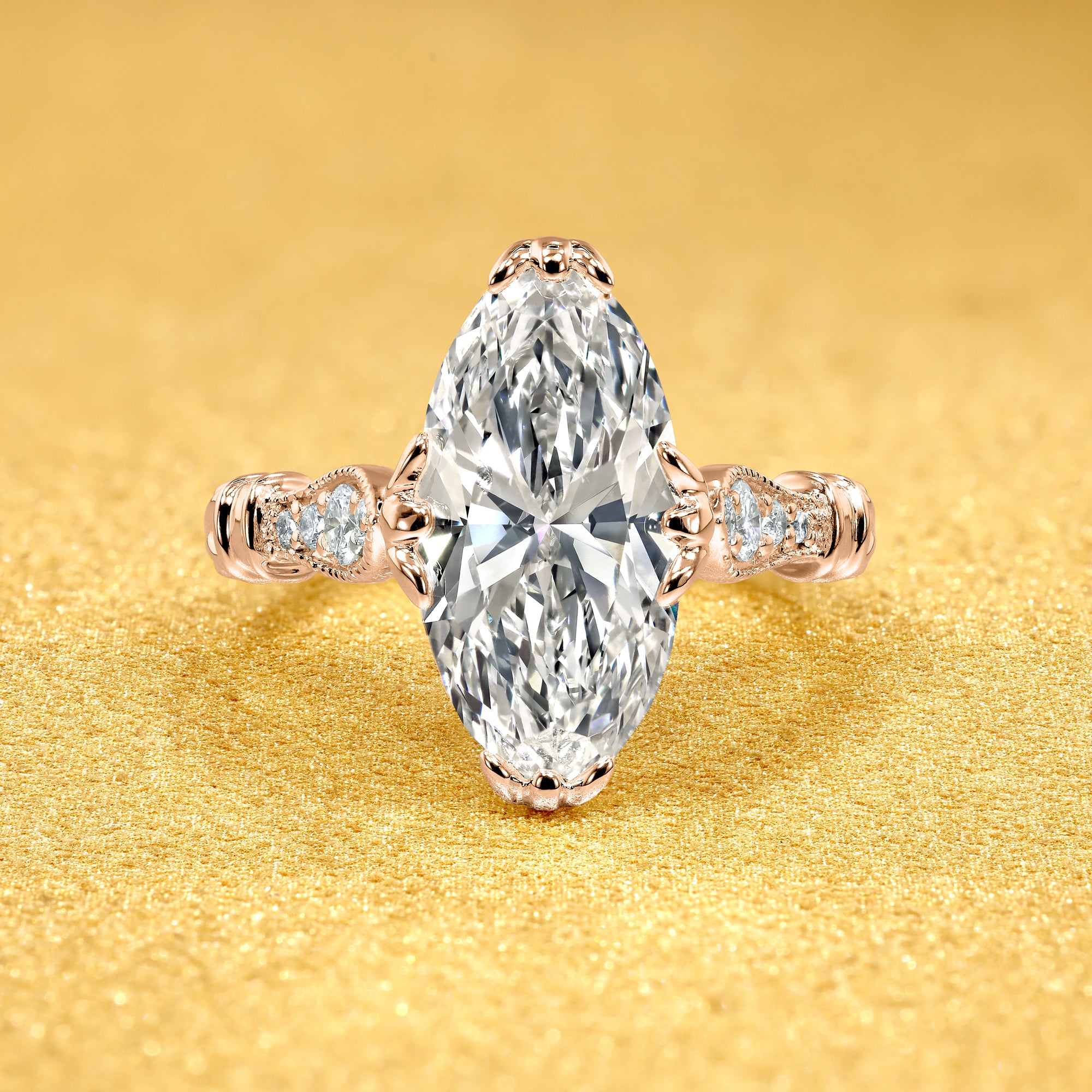 The Josephine, 3ct Elongated Moval Brilliant-Cut Diamond Ring