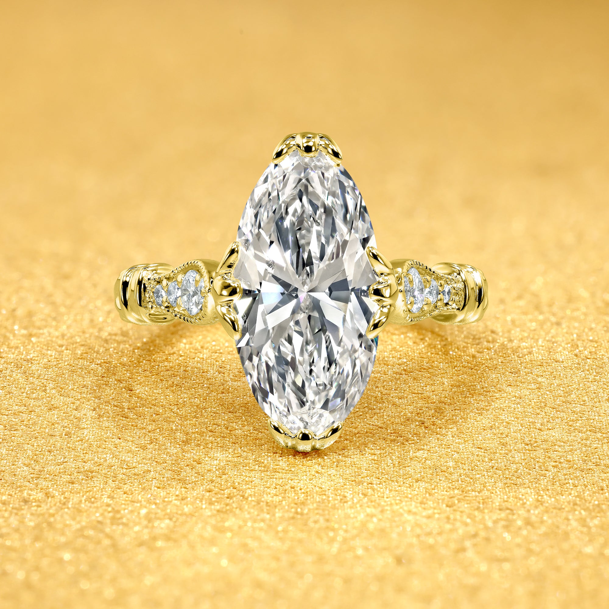 The Josephine, 3ct Elongated Moval Brilliant-Cut Diamond Ring